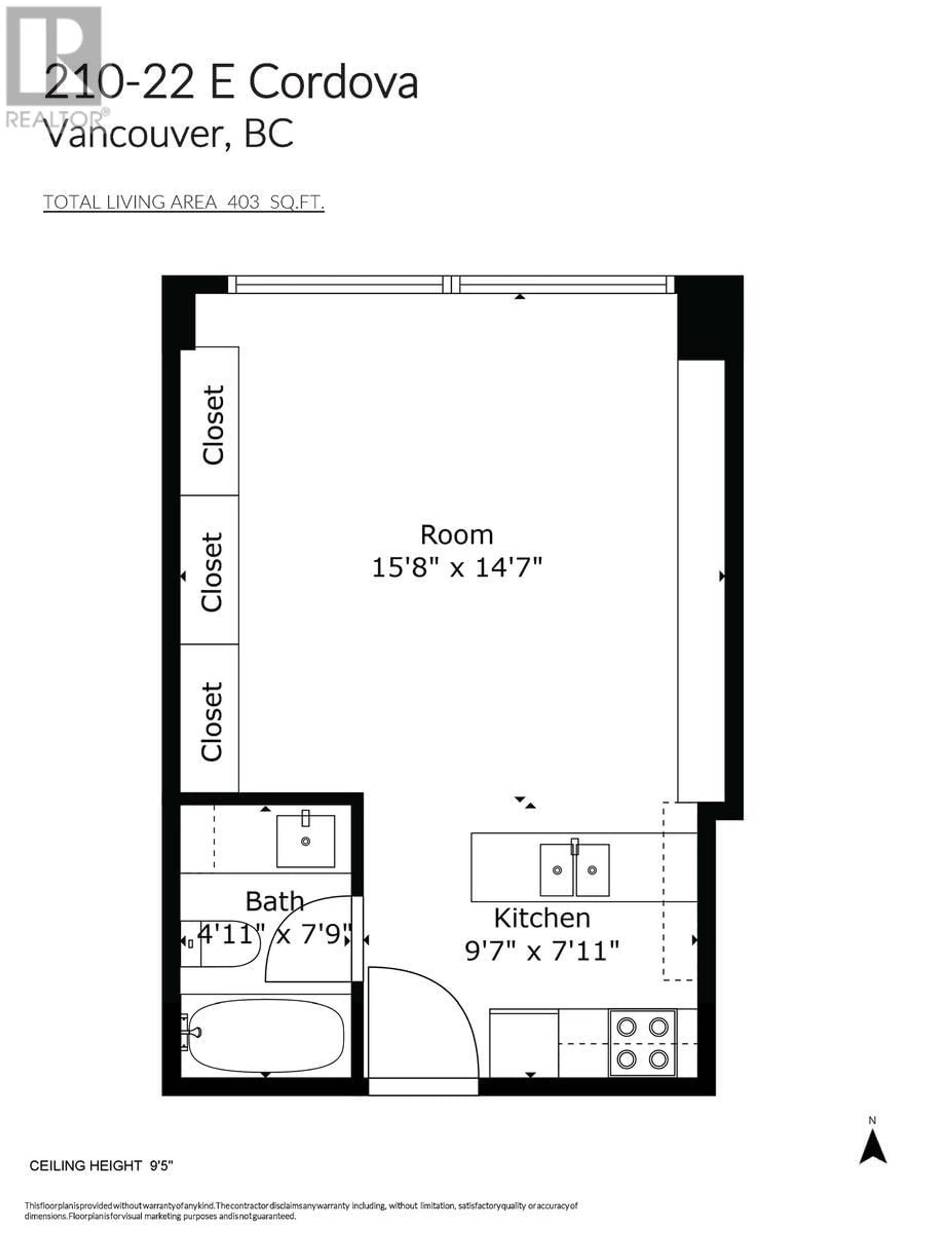 Floor plan for 210 22 E CORDOVA STREET, Vancouver British Columbia V6A1K2