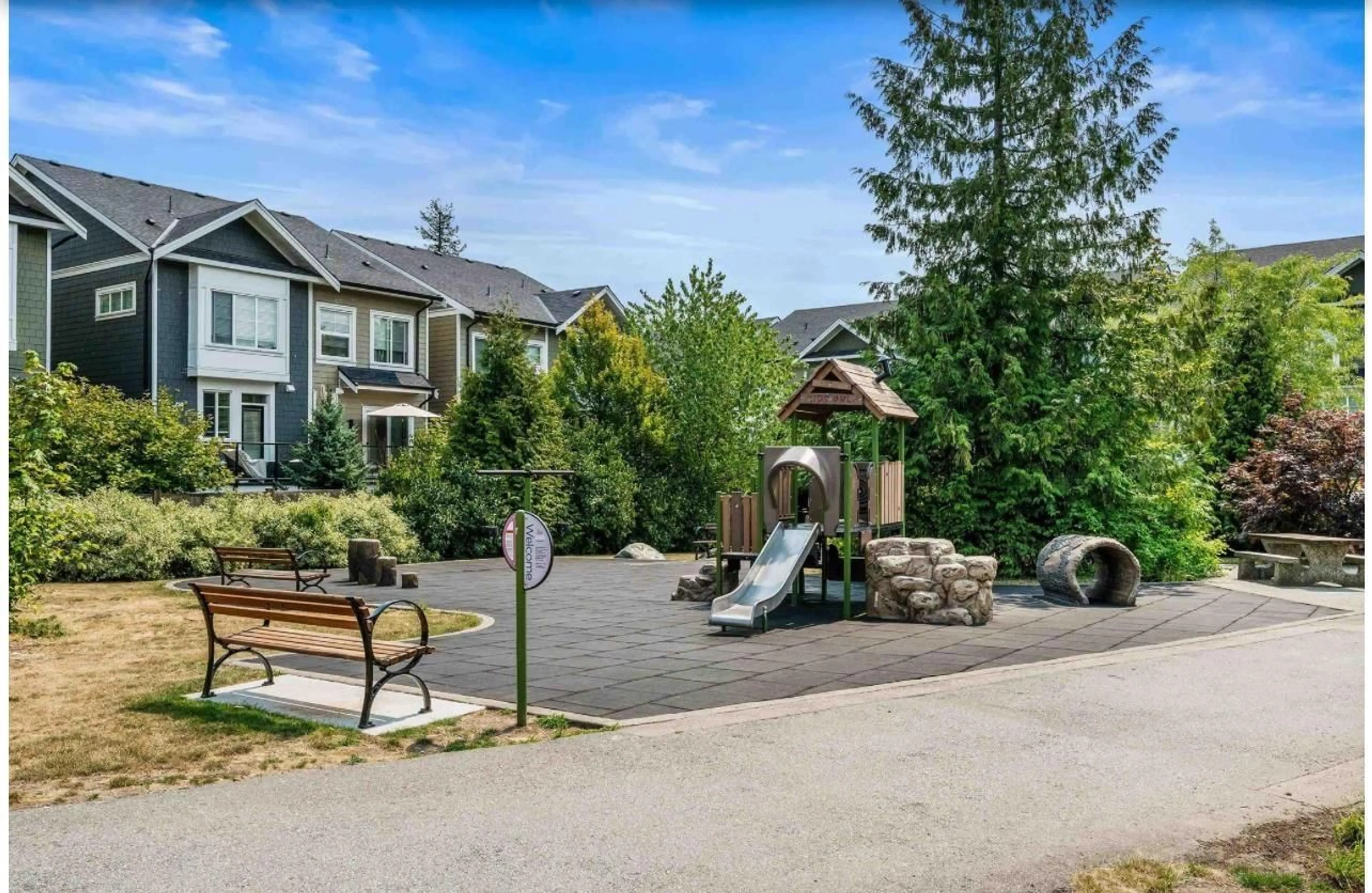 Patio, the fenced backyard for 19 21150 76A AVENUE, Langley British Columbia V2Y0V9