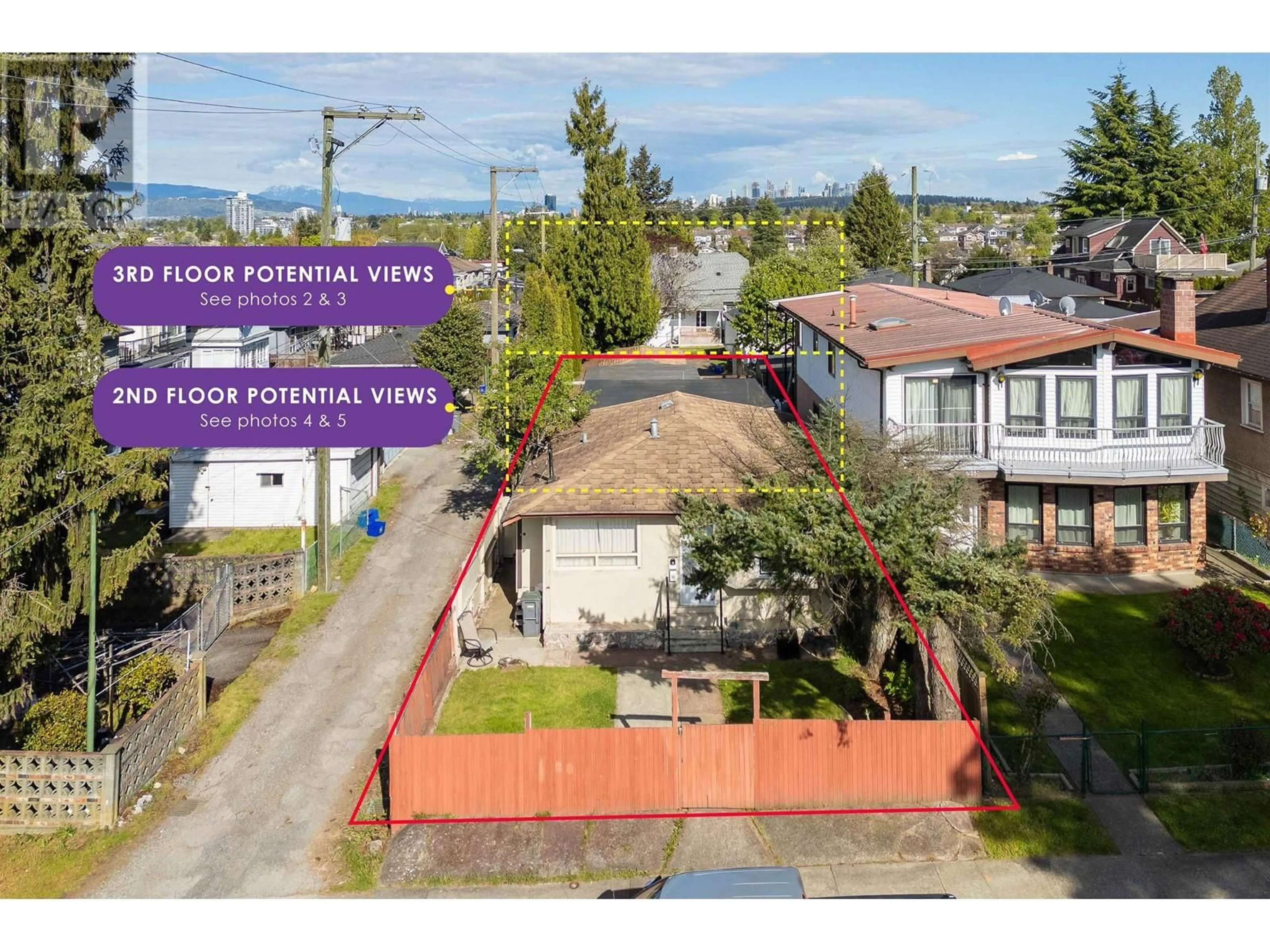 Frontside or backside of a home, the fenced backyard for 5306 CULLODEN STREET, Vancouver British Columbia V5W3R6