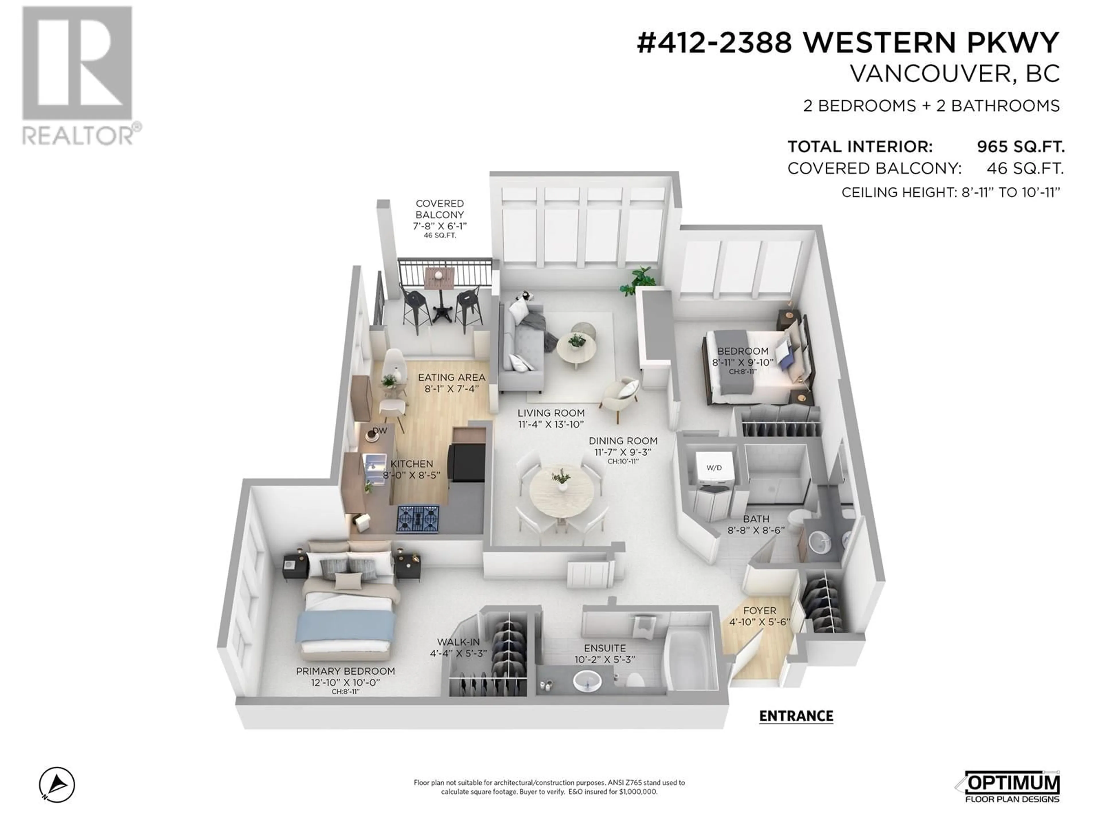 Floor plan for 412 2388 WESTERN PARKWAY, Vancouver British Columbia V6T2K4