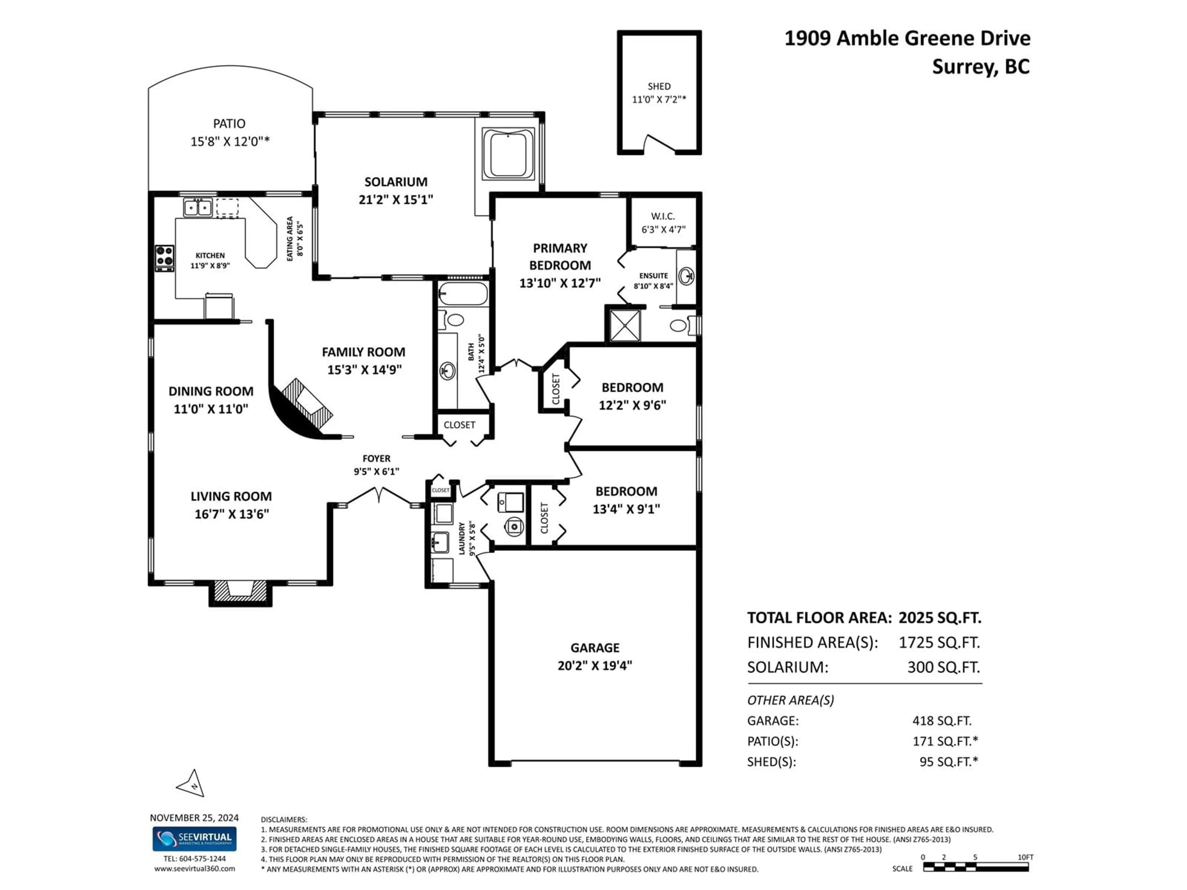 Floor plan for 1909 AMBLE GREENE DRIVE, Surrey British Columbia V4A7J1