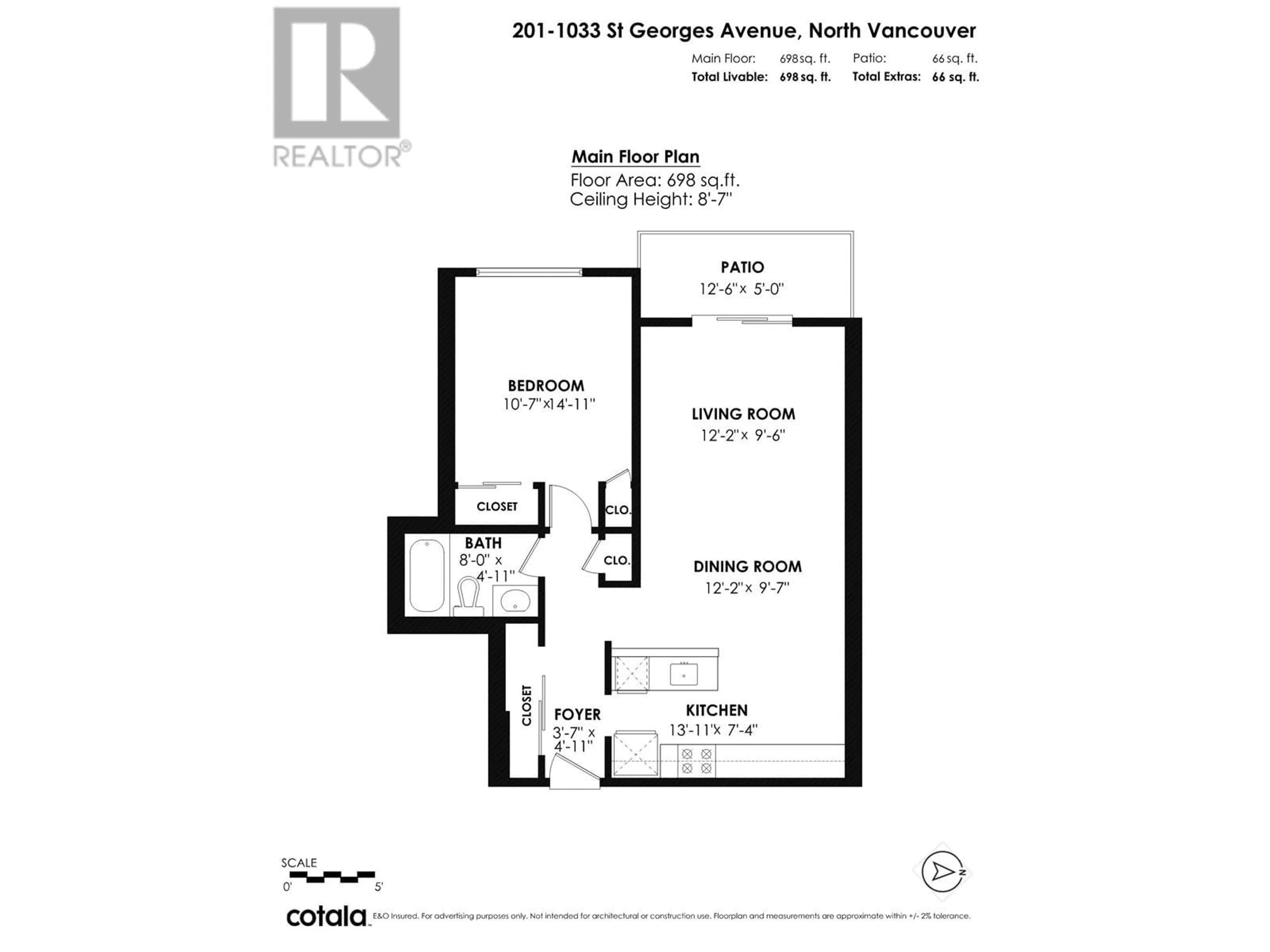 Floor plan for 201 1033 ST. GEORGES AVENUE, North Vancouver British Columbia V7L3H5