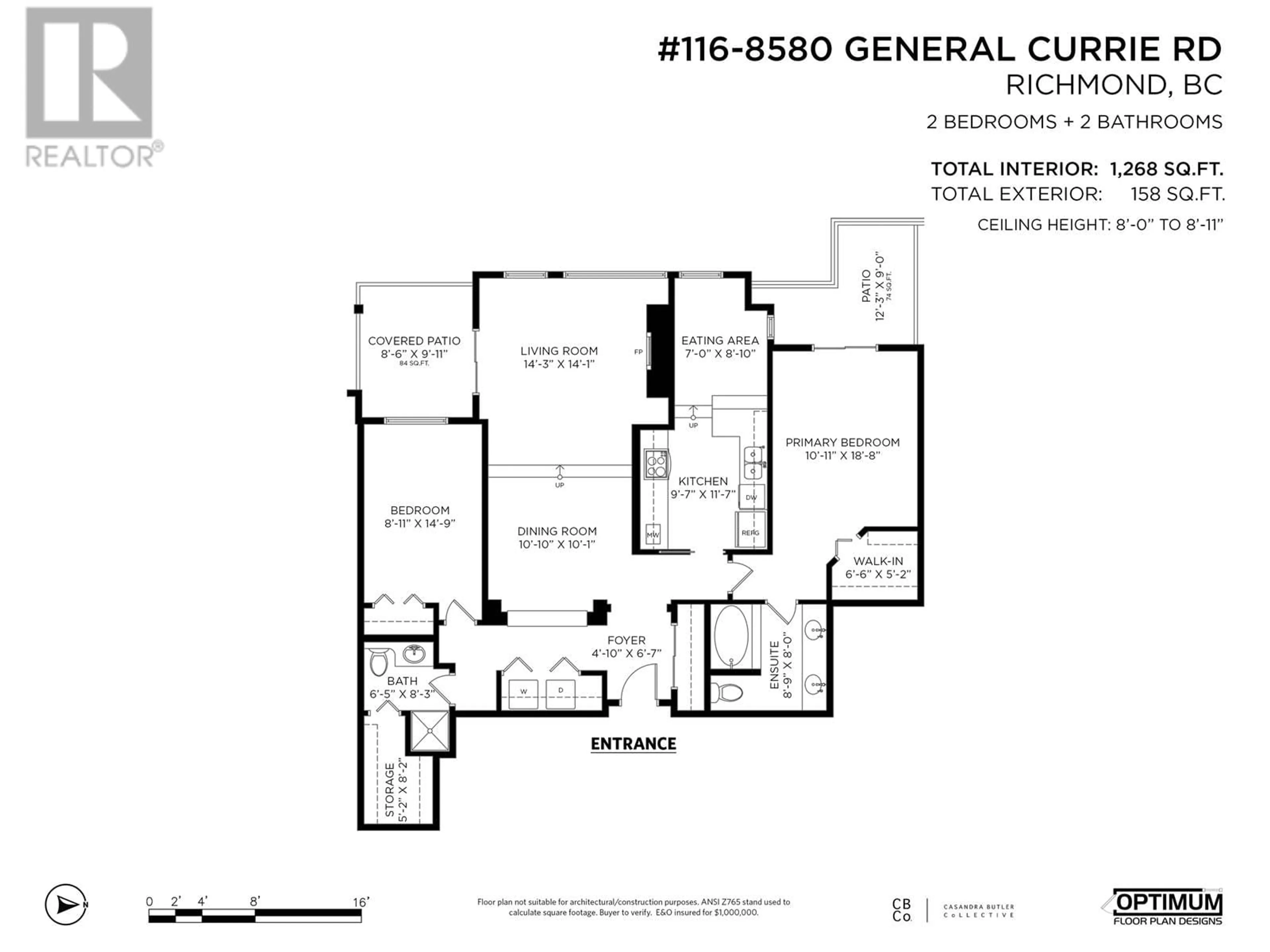 Floor plan for 116 8580 GENERAL CURRIE ROAD, Richmond British Columbia V6Y3V5