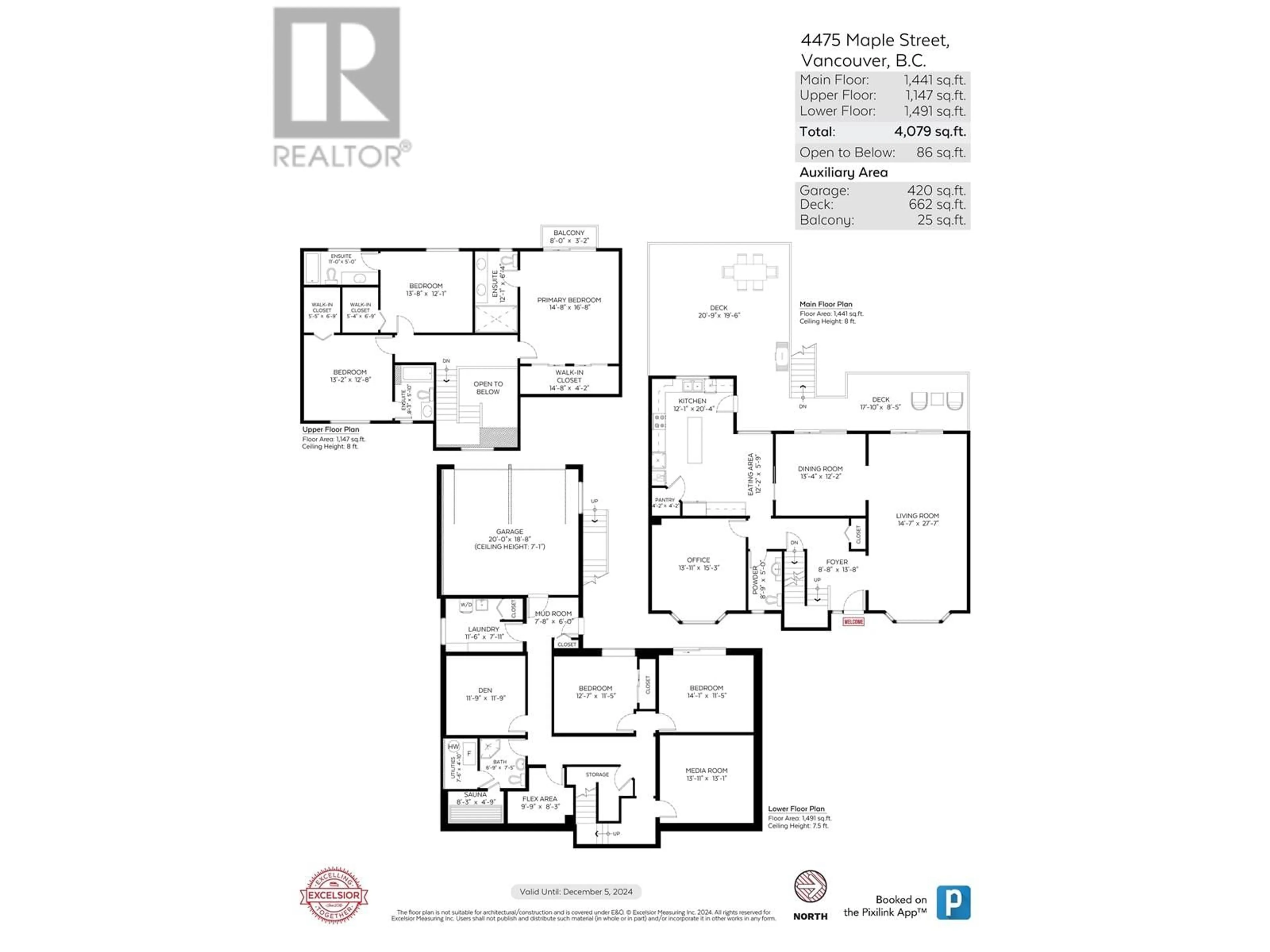 Floor plan for 4475 MAPLE STREET, Vancouver British Columbia V6J3V9