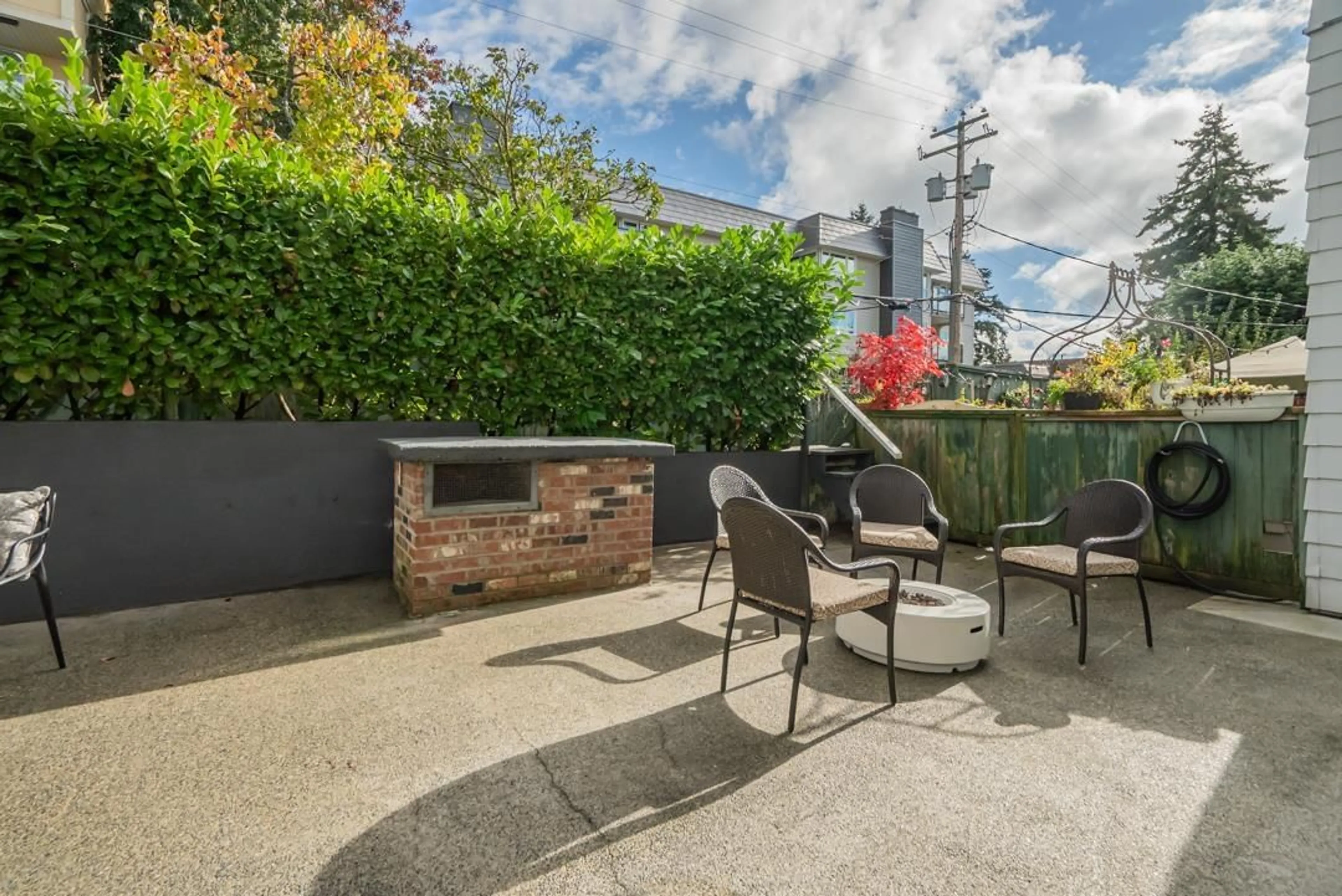 Patio, the fenced backyard for 103 1390 MARTIN STREET, White Rock British Columbia V4B3W5