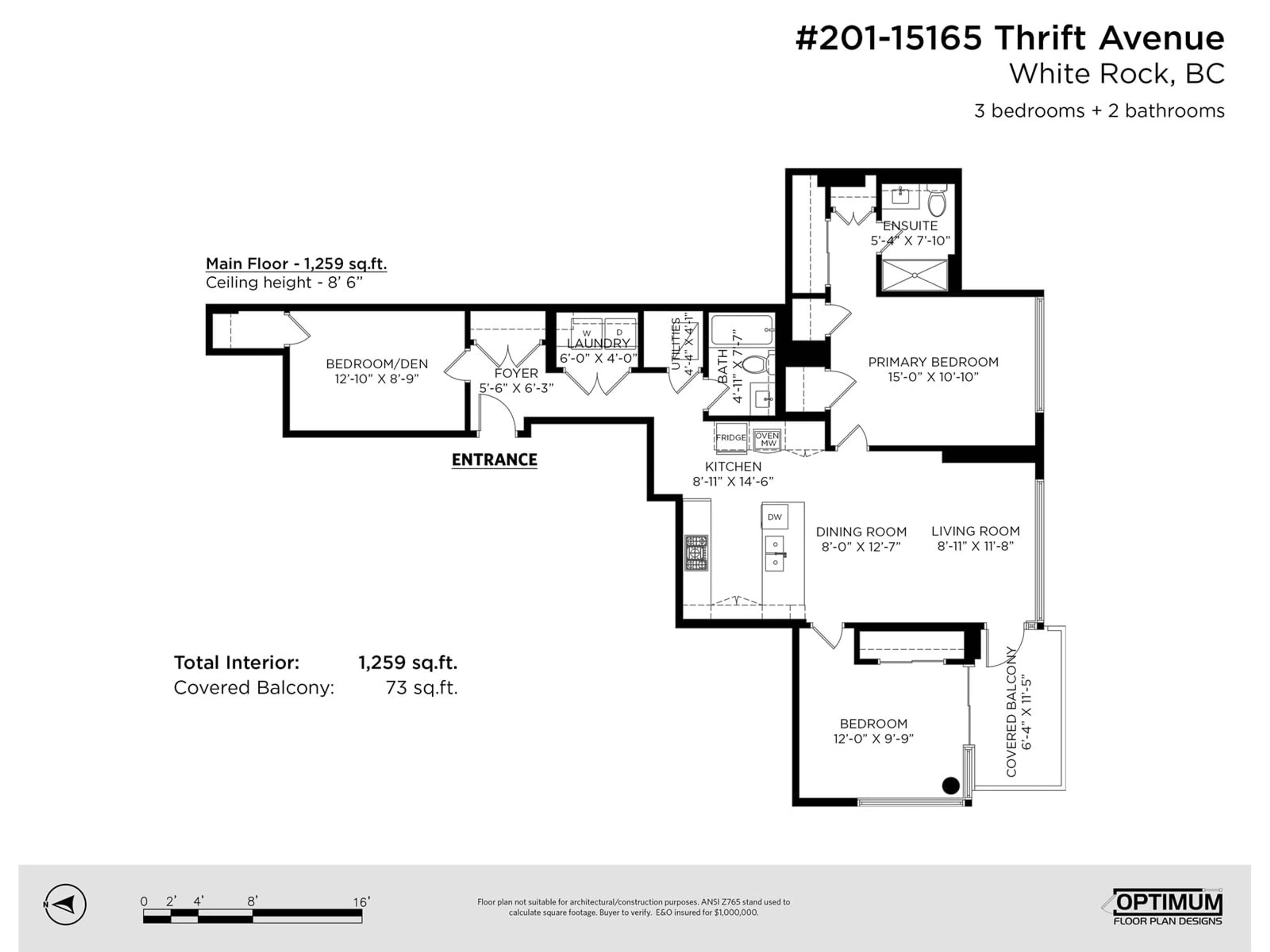 Floor plan for 201 15165 THRIFT AVENUE, White Rock British Columbia V4B0C1