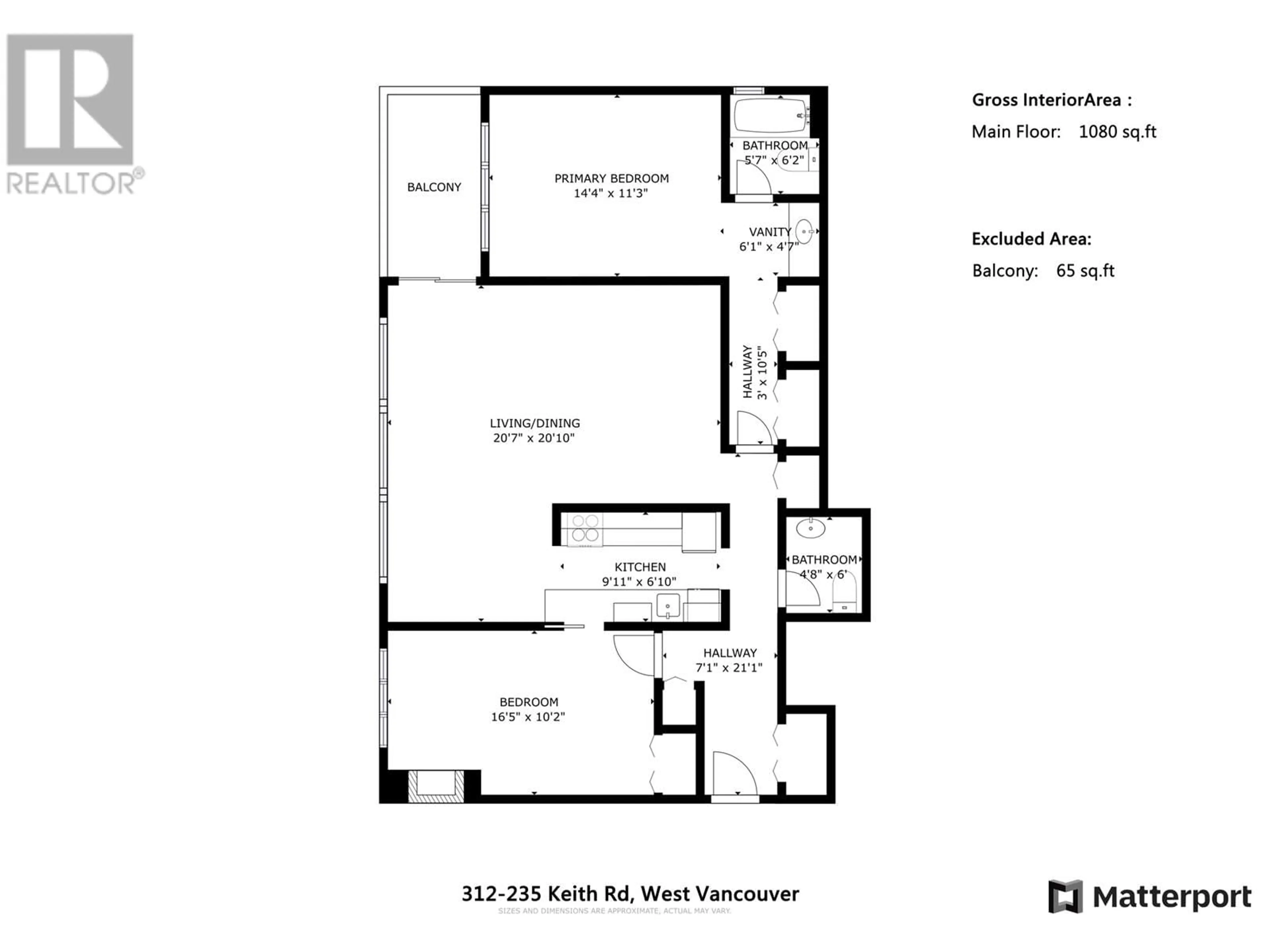 Floor plan for 312 235 KEITH ROAD, West Vancouver British Columbia V7T1L5