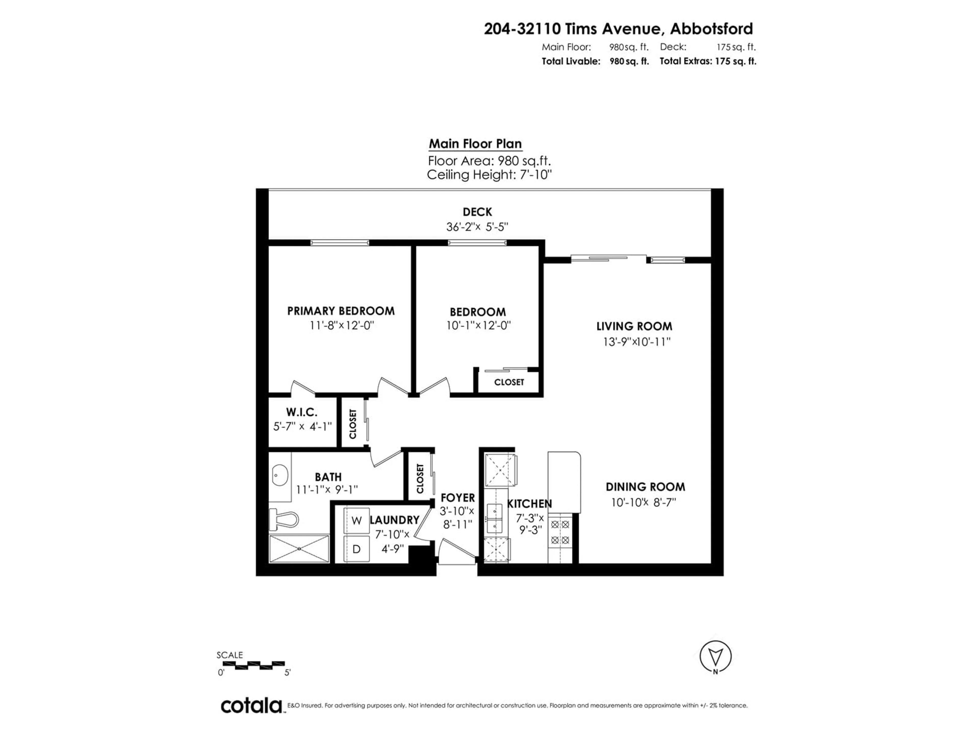 Floor plan for 204 32110 TIMS AVENUE, Abbotsford British Columbia V2T2H4