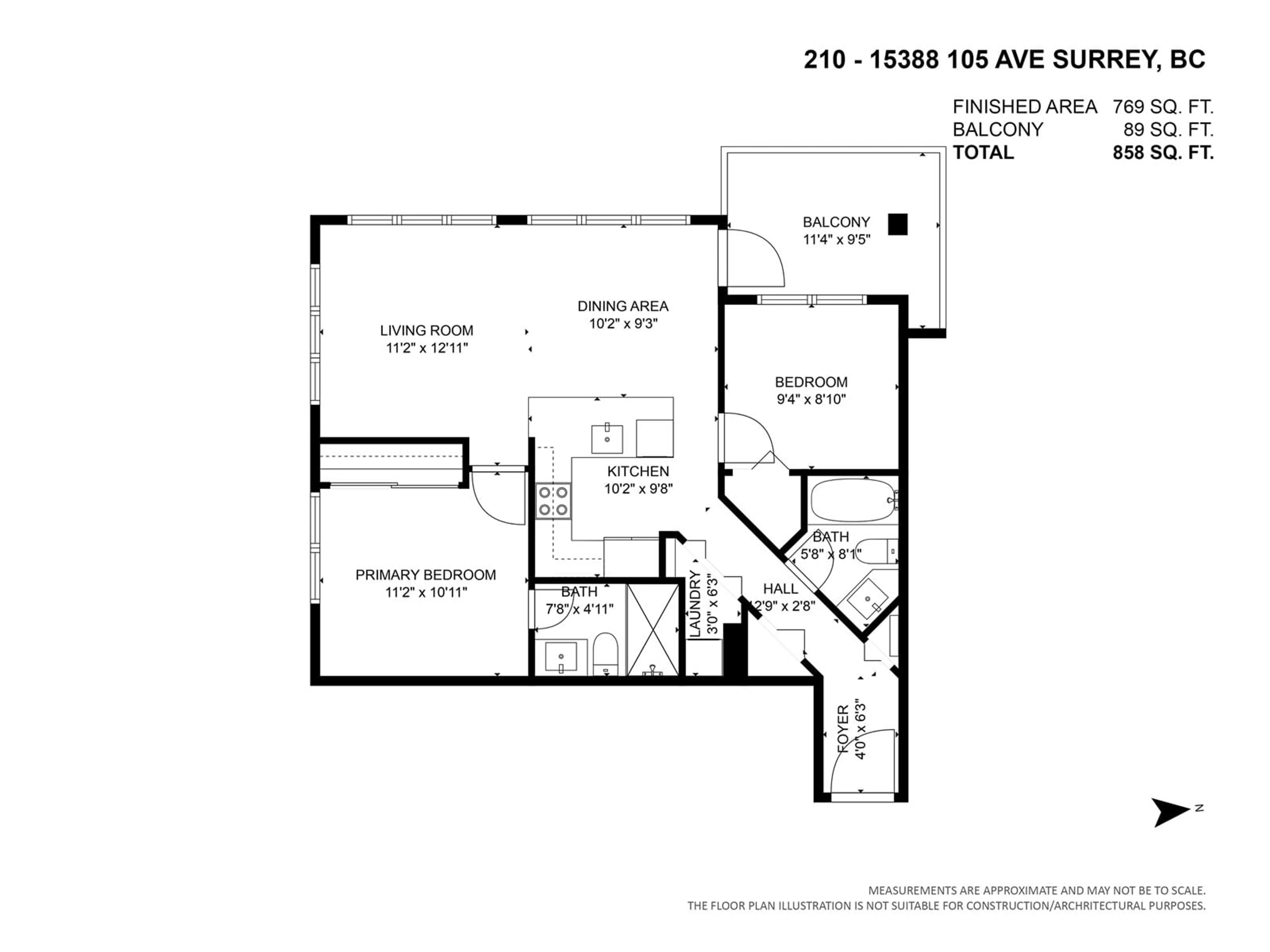 Floor plan for 210 15388 105 AVENUE, Surrey British Columbia V3R0C4