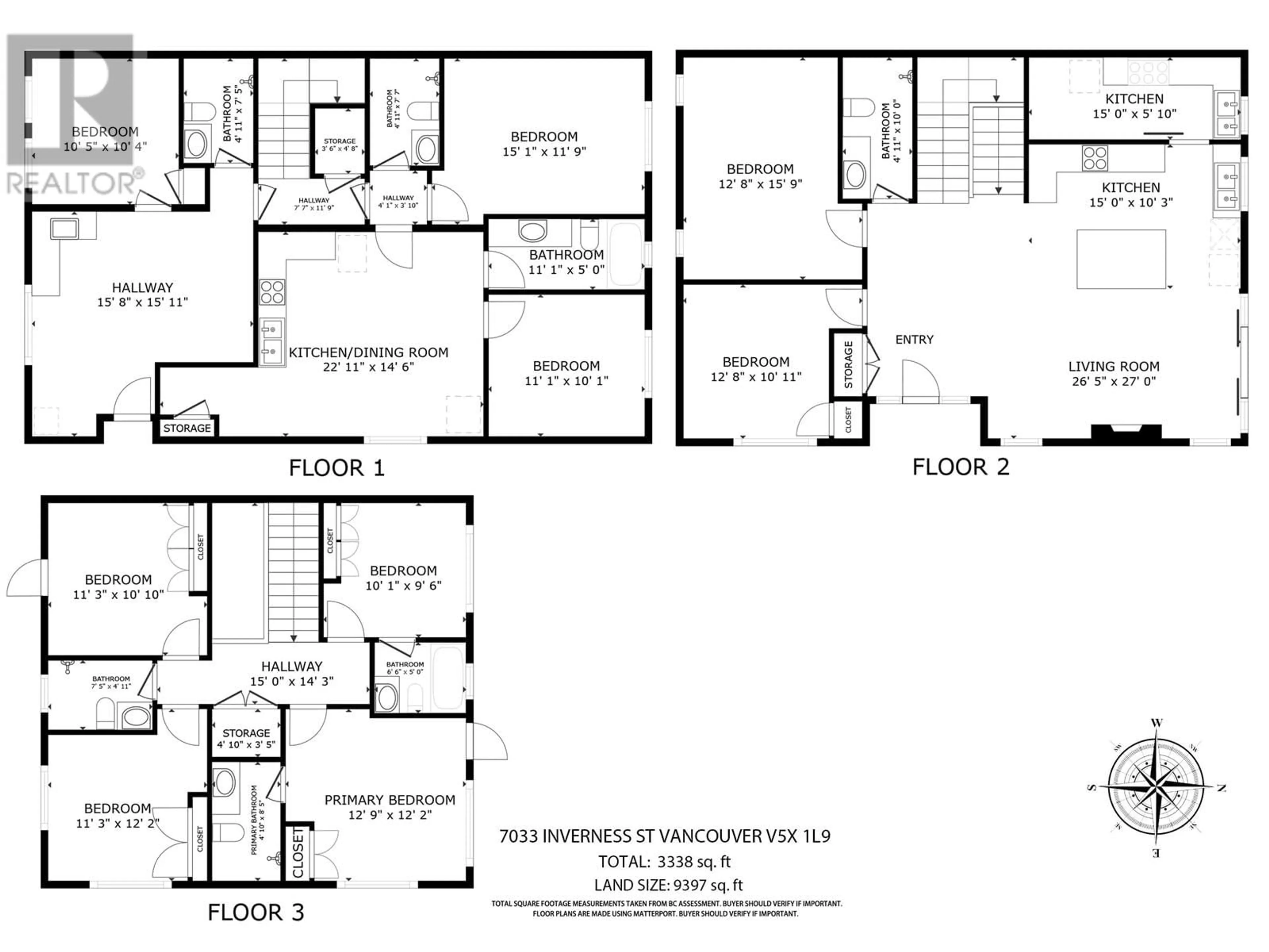 Floor plan for 7033 INVERNESS STREET, Vancouver British Columbia V5X1L9