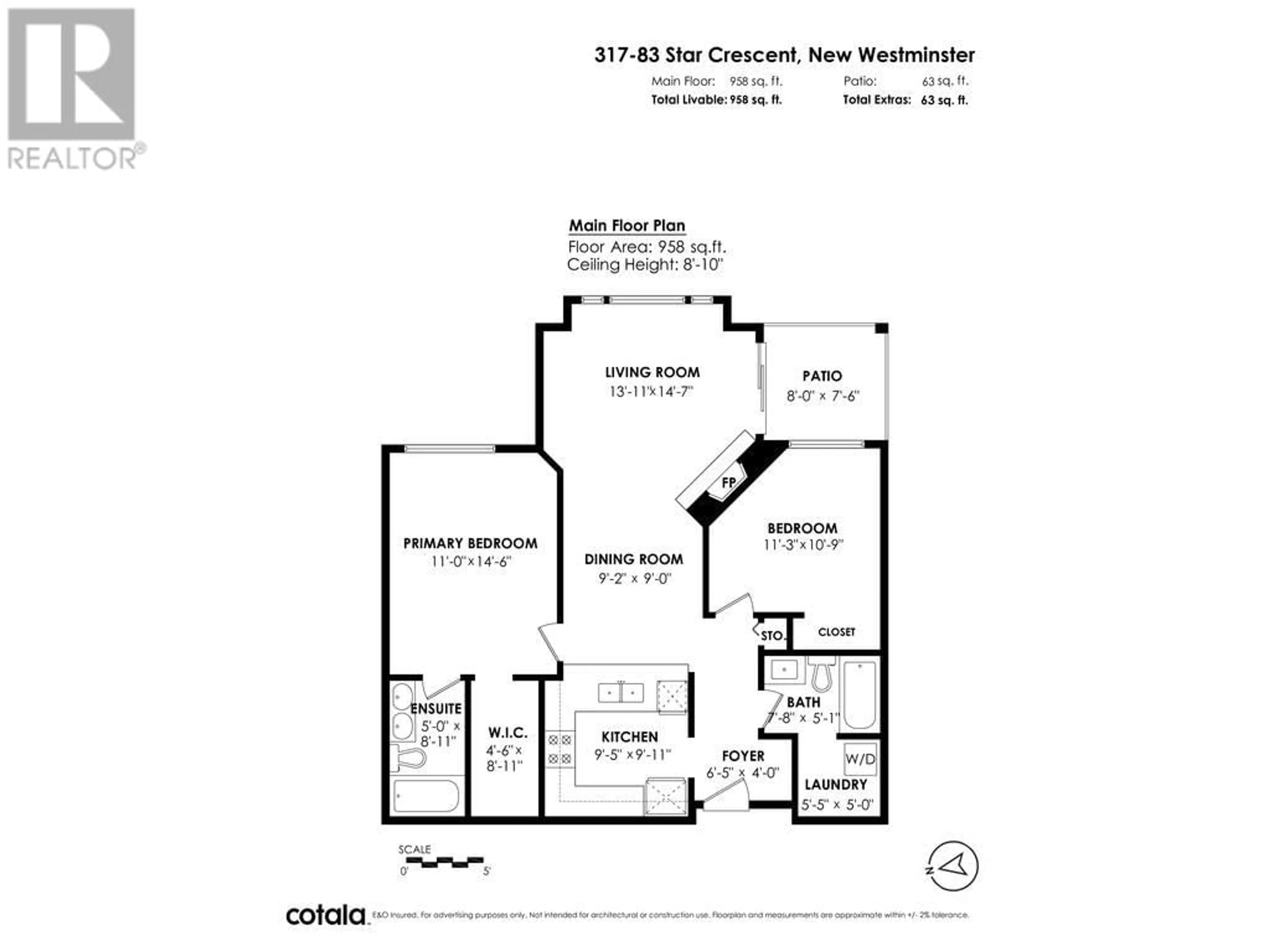 Floor plan for 317 83 STAR CRESCENT, New Westminster British Columbia V3M6X8