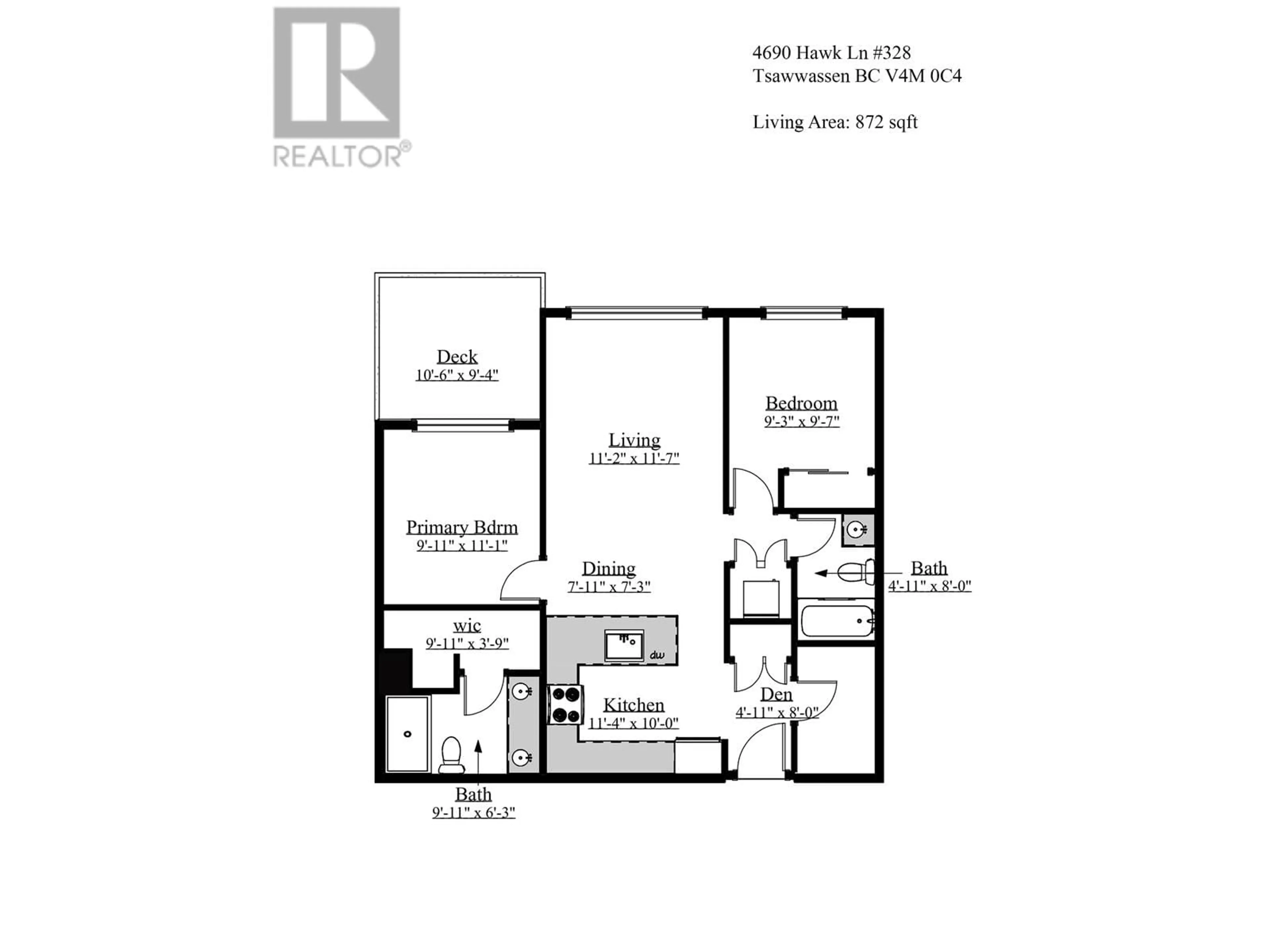 Floor plan for 328 4690 HAWK LANE, Delta British Columbia V4M0C4