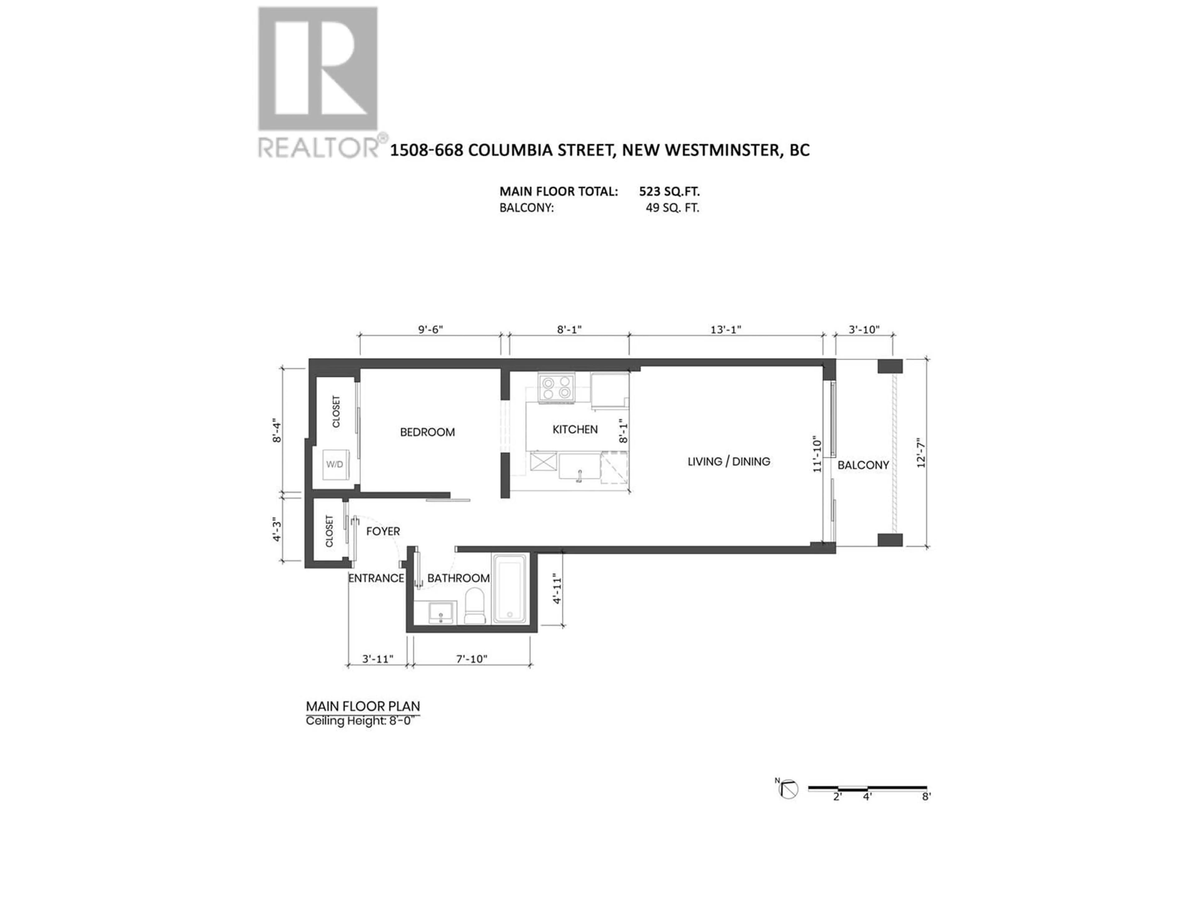 Floor plan for 1508 668 COLUMBIA STREET, New Westminster British Columbia V3M1A9