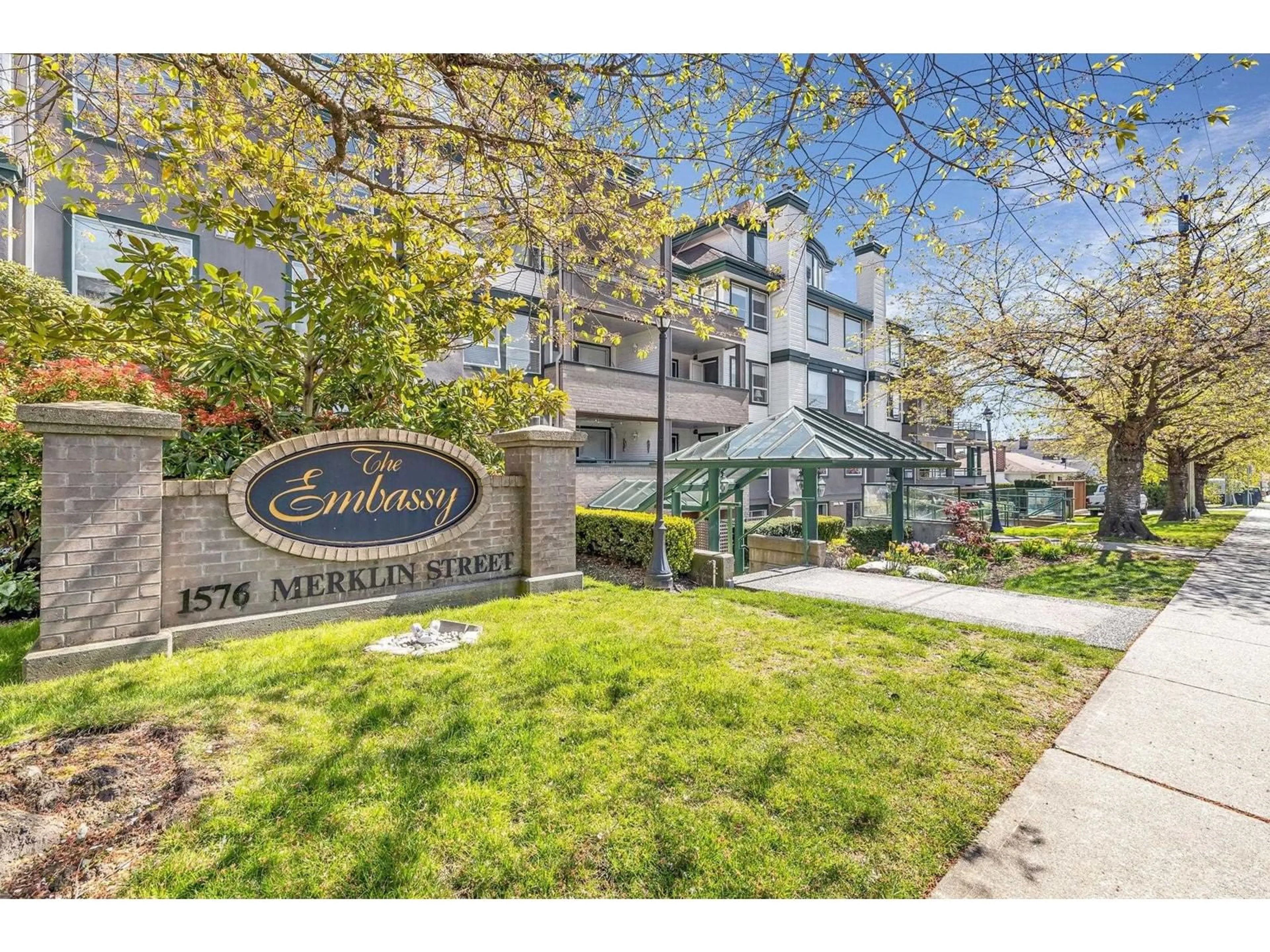 A pic from exterior of the house or condo, the street view for 413 1576 MERKLIN STREET, White Rock British Columbia V4B5K2