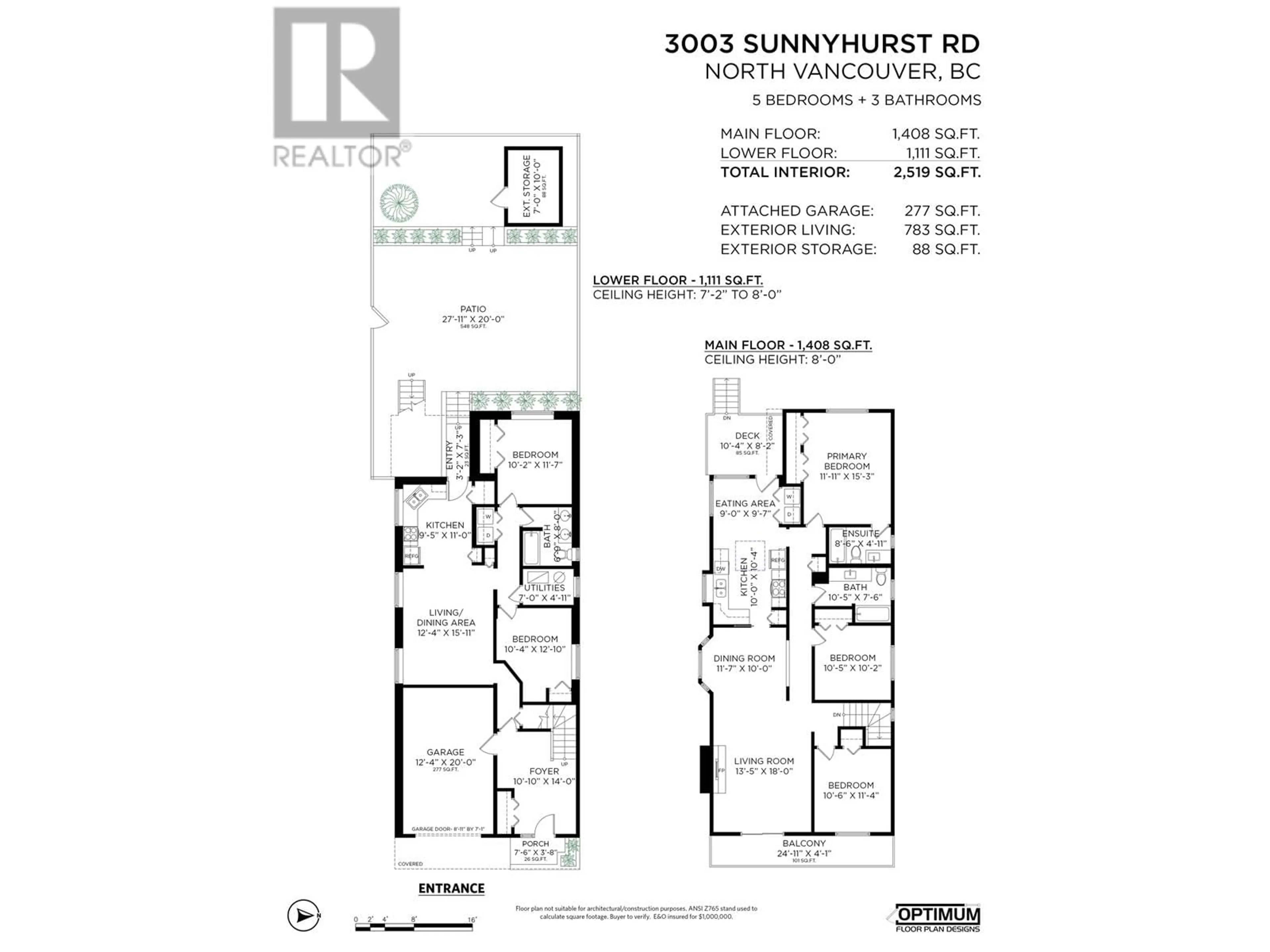 Floor plan for 3003 SUNNYHURST ROAD, North Vancouver British Columbia V7K2G4