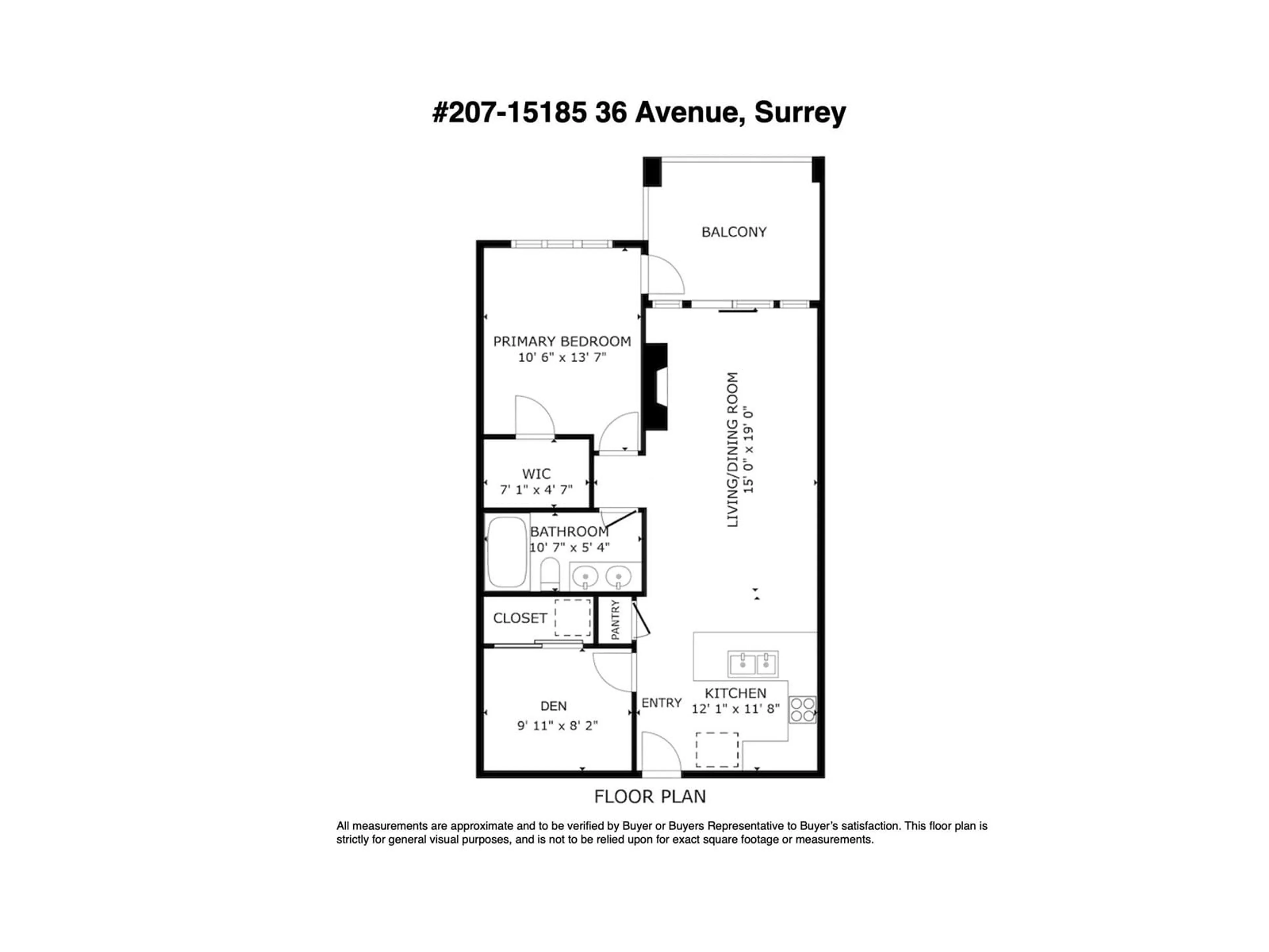 Floor plan for 207 15185 36 AVENUE, Surrey British Columbia V3S4R3