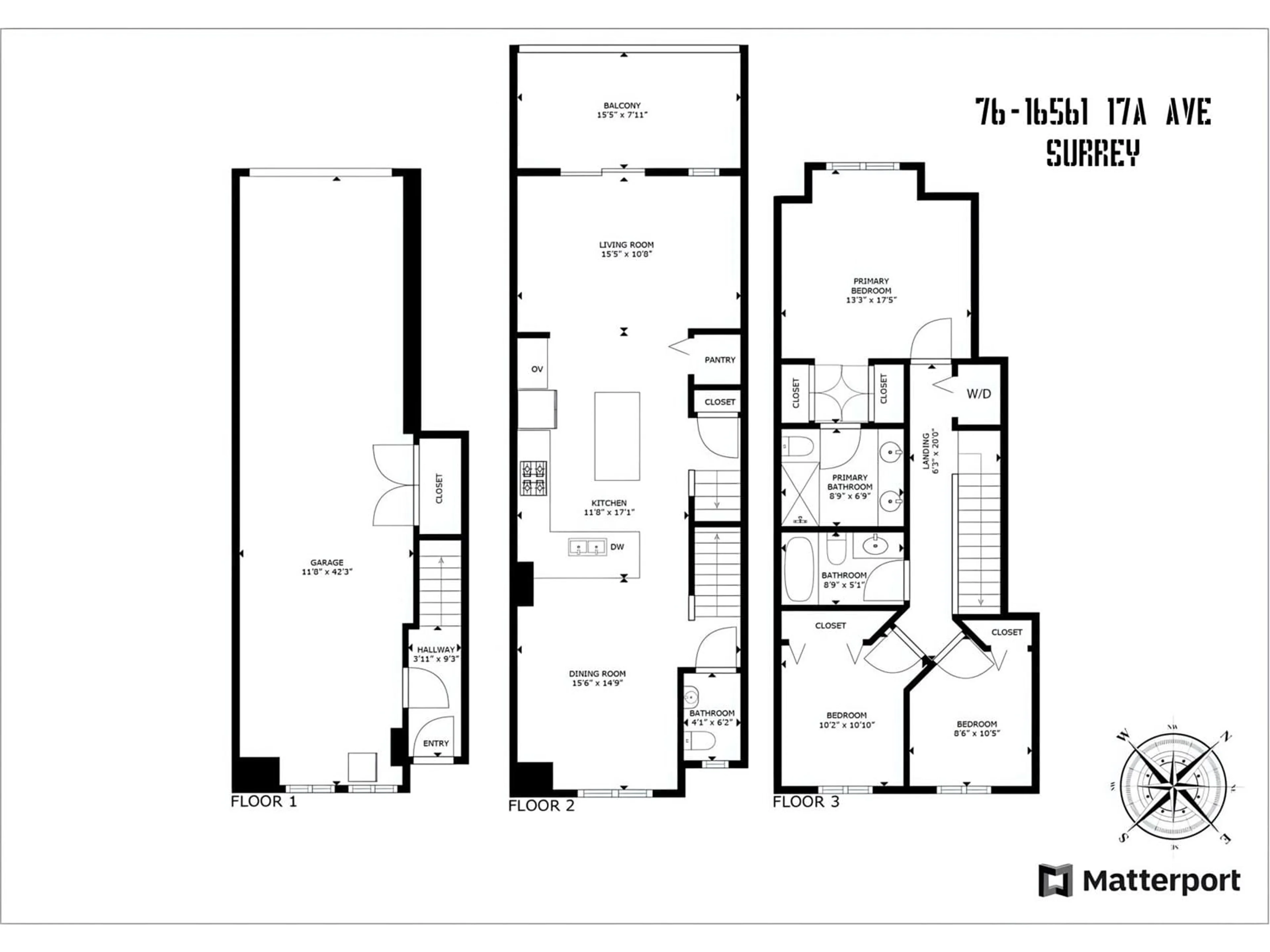 Floor plan for 76 16561 17A AVENUE, Surrey British Columbia V3Z1J3