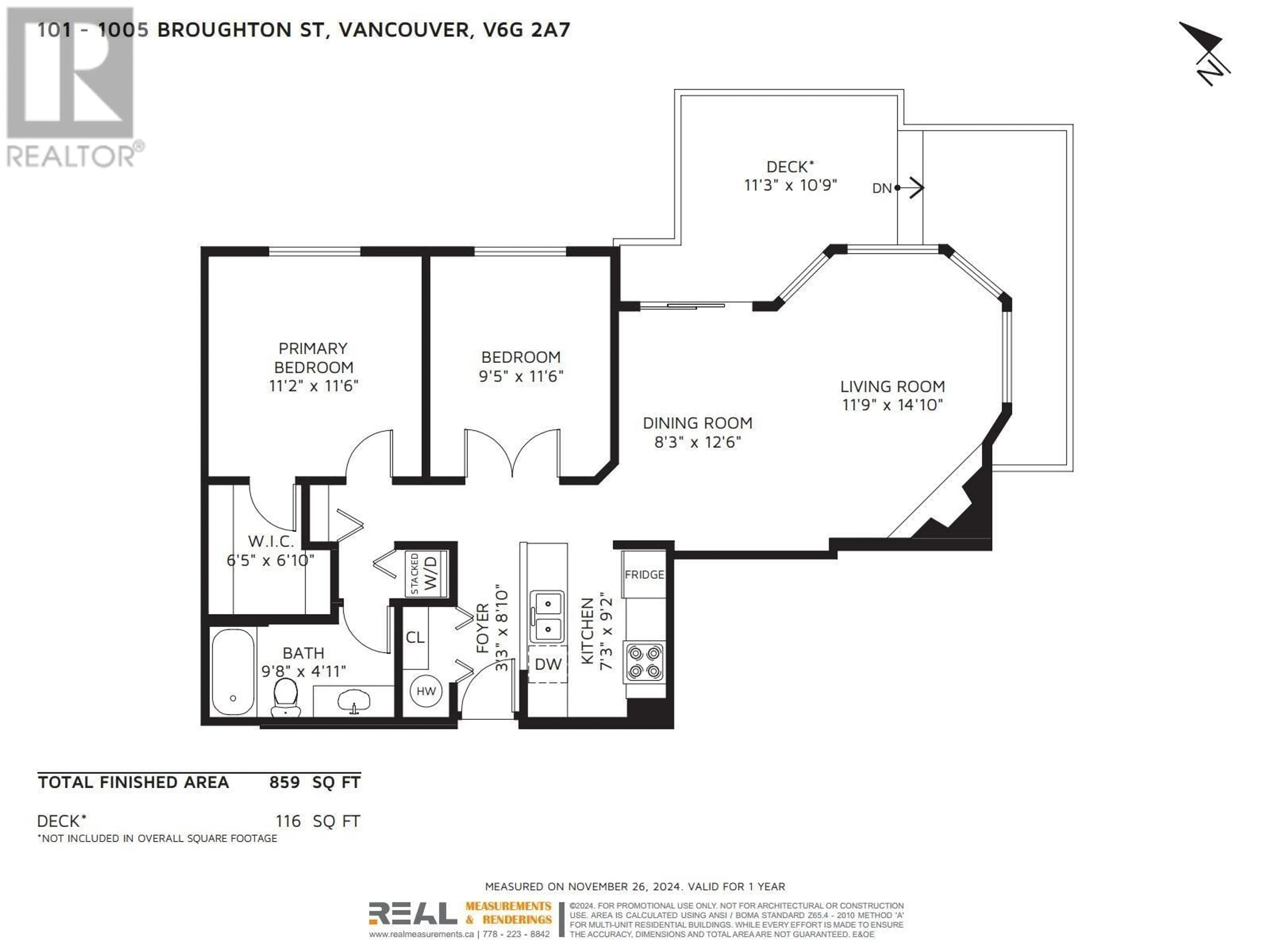 Floor plan for 101 1005 BROUGHTON STREET, Vancouver British Columbia V6G2A7