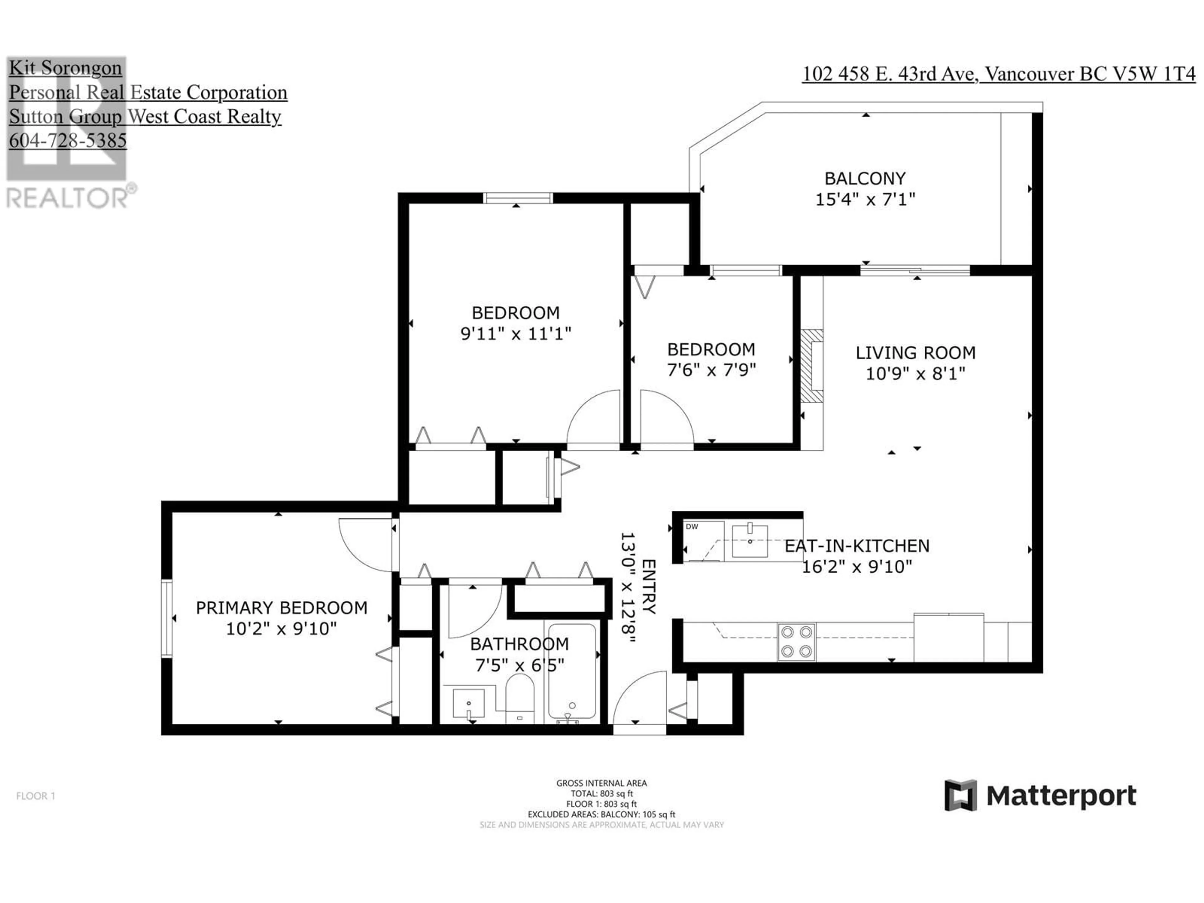 Floor plan for 102 458 E 43RD AVENUE, Vancouver British Columbia V5W1T4