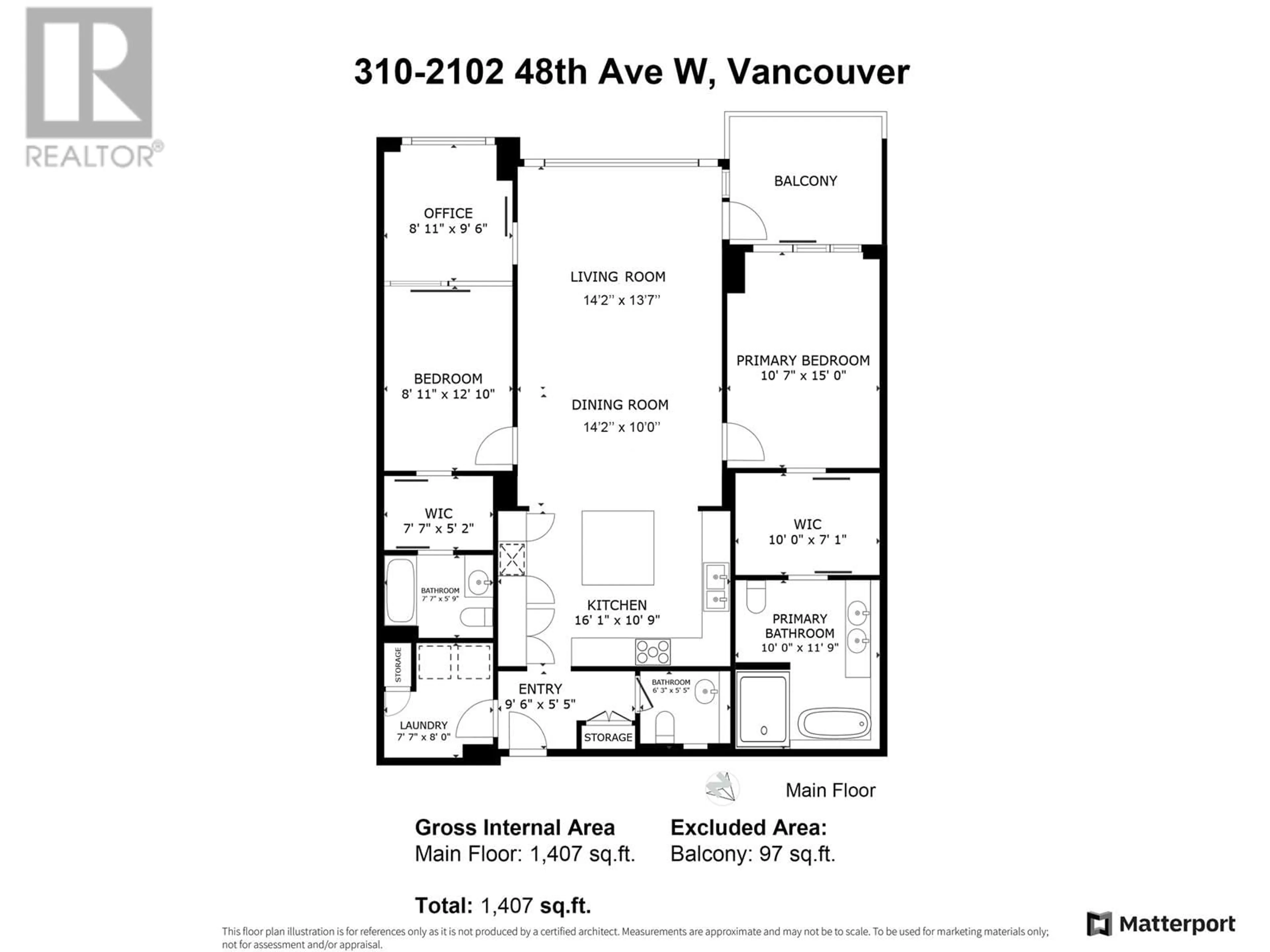 Floor plan for 310 2102 W 48TH AVENUE, Vancouver British Columbia V6M2P5