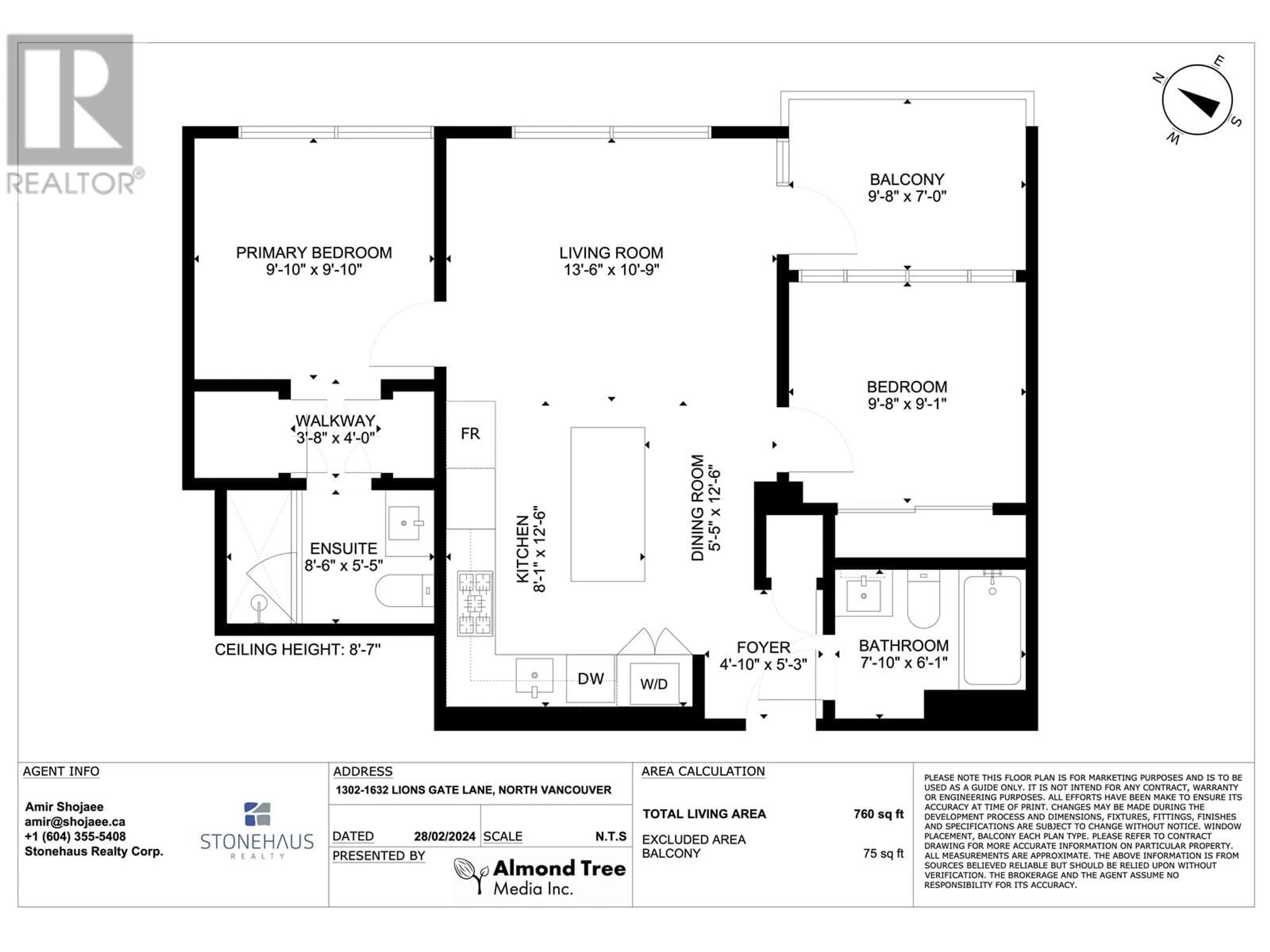 Floor plan for 1302 1632 LIONS GATE LANE, North Vancouver British Columbia V7P0E2