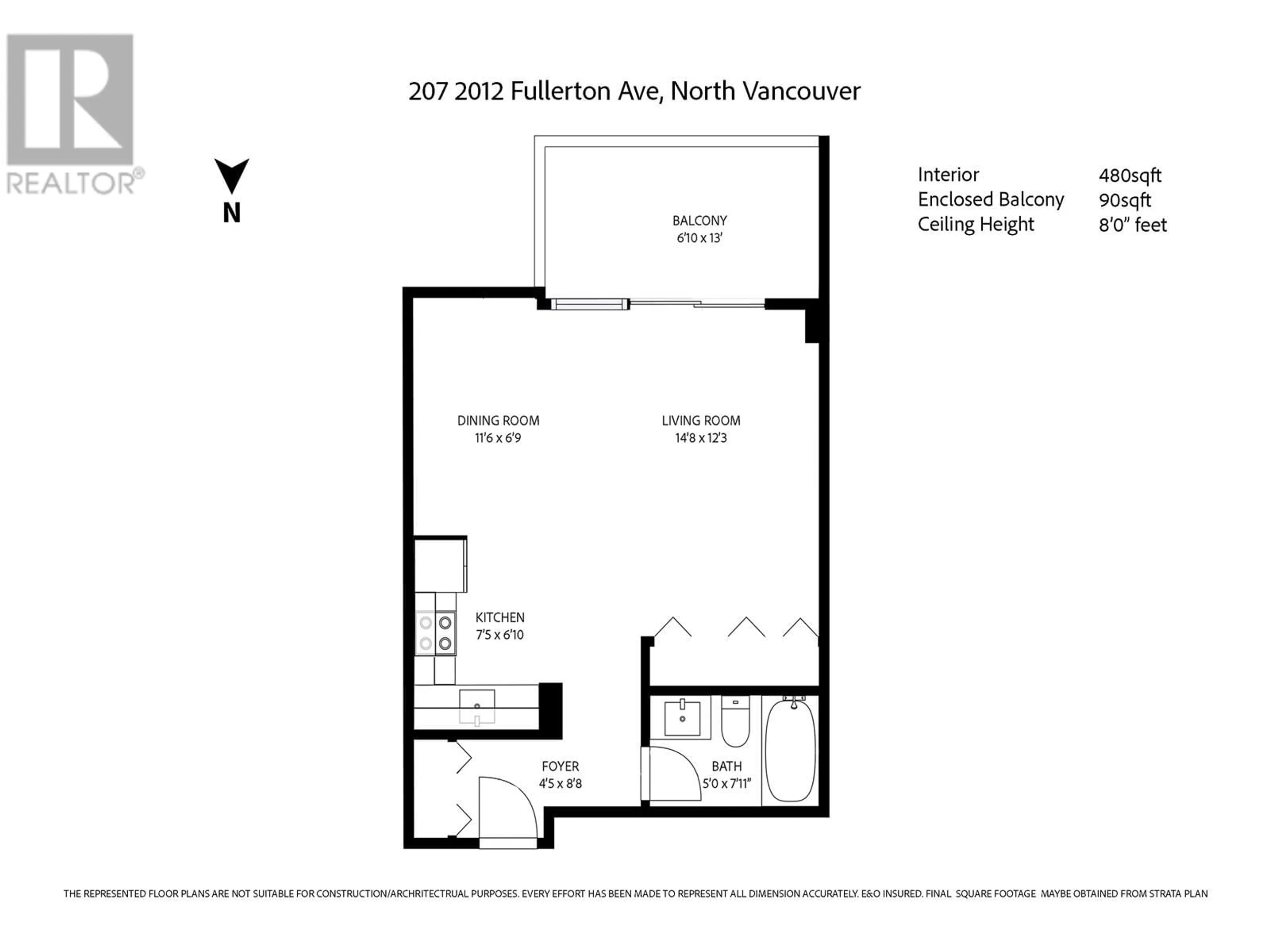 Floor plan for 207 2012 FULLERTON AVENUE, North Vancouver British Columbia V7P3E3