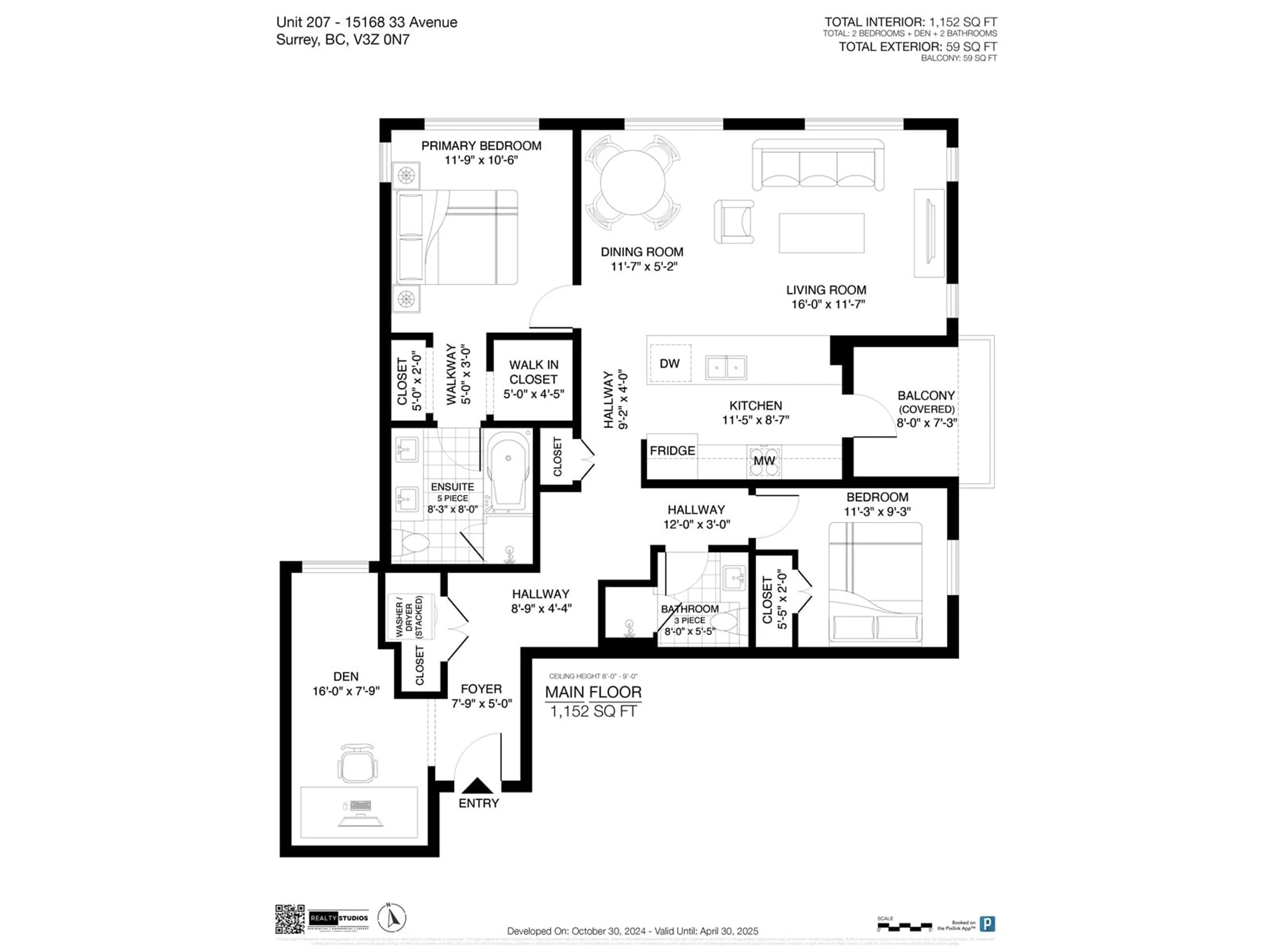 Floor plan for 207 15168 33 AVENUE, Surrey British Columbia V3Z0N7