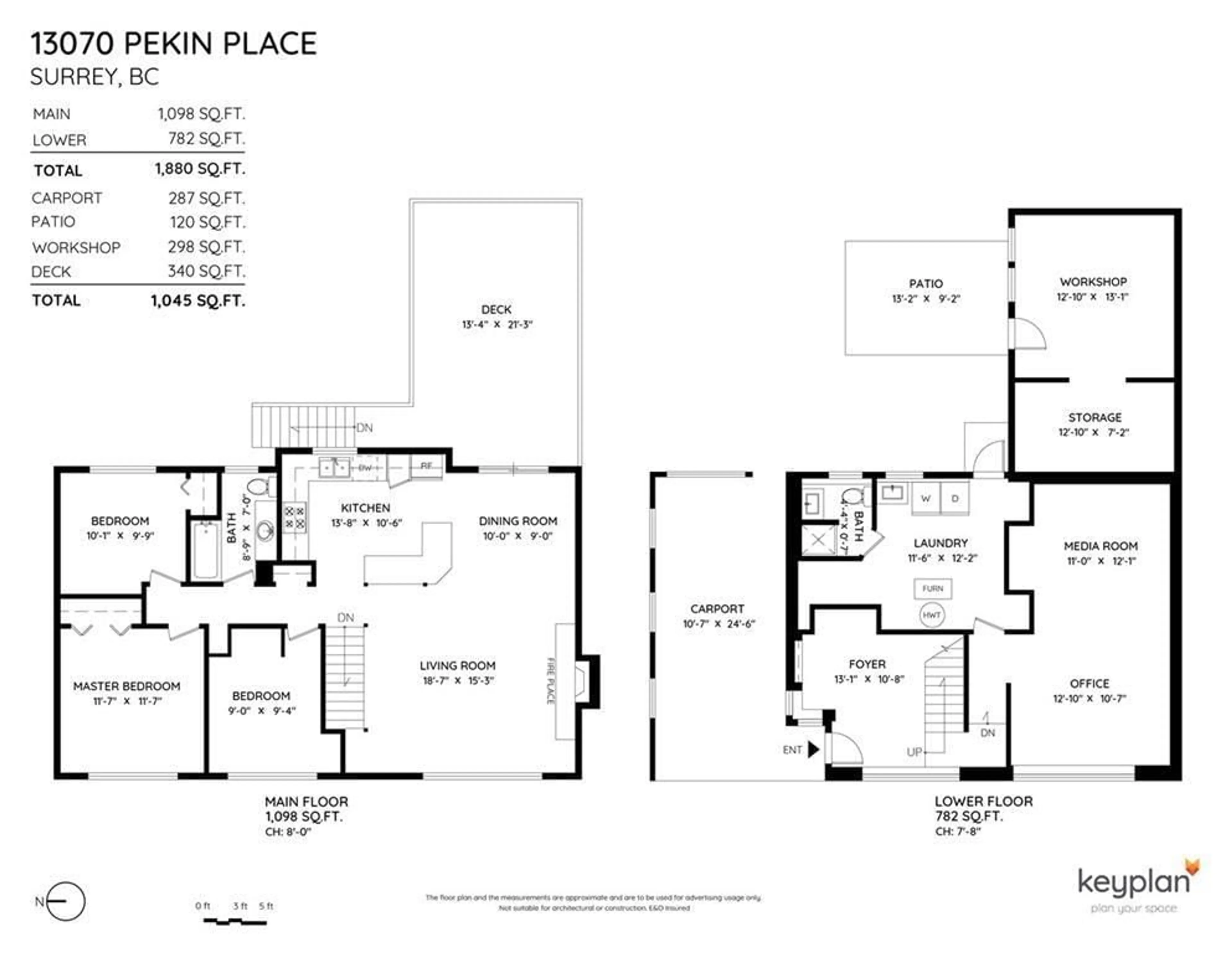 Floor plan for 13070 PEKIN PLACE, Surrey British Columbia V3T1E5