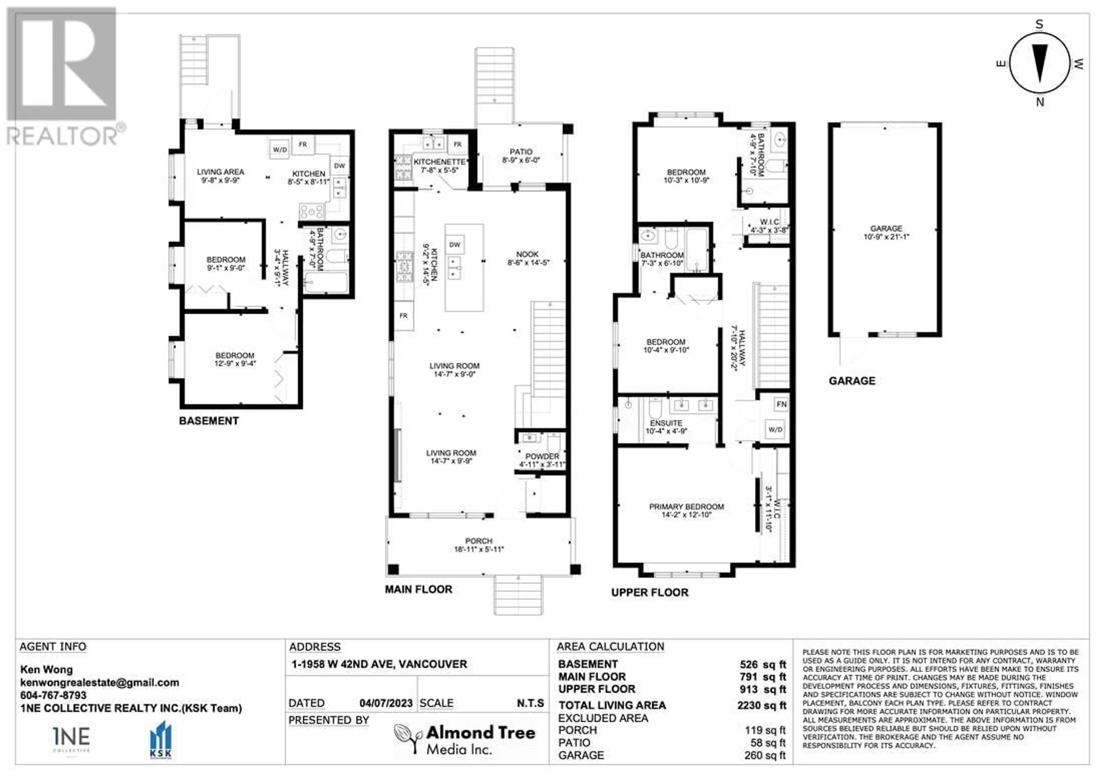 Floor plan for 1958 W 42ND AVENUE, Vancouver British Columbia V6M2B1