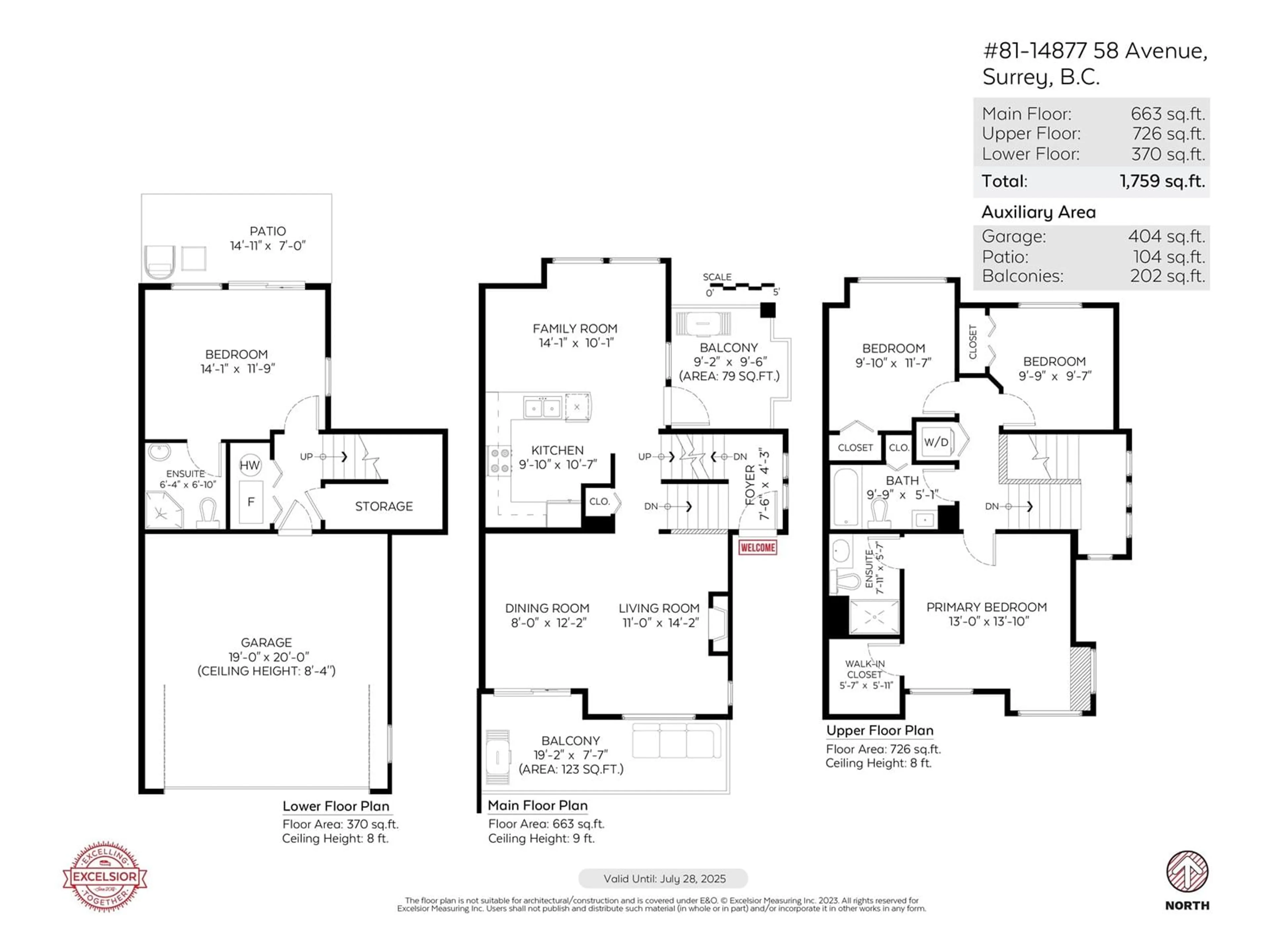 Floor plan for 81 14877 58 AVENUE, Surrey British Columbia V3S8Y9