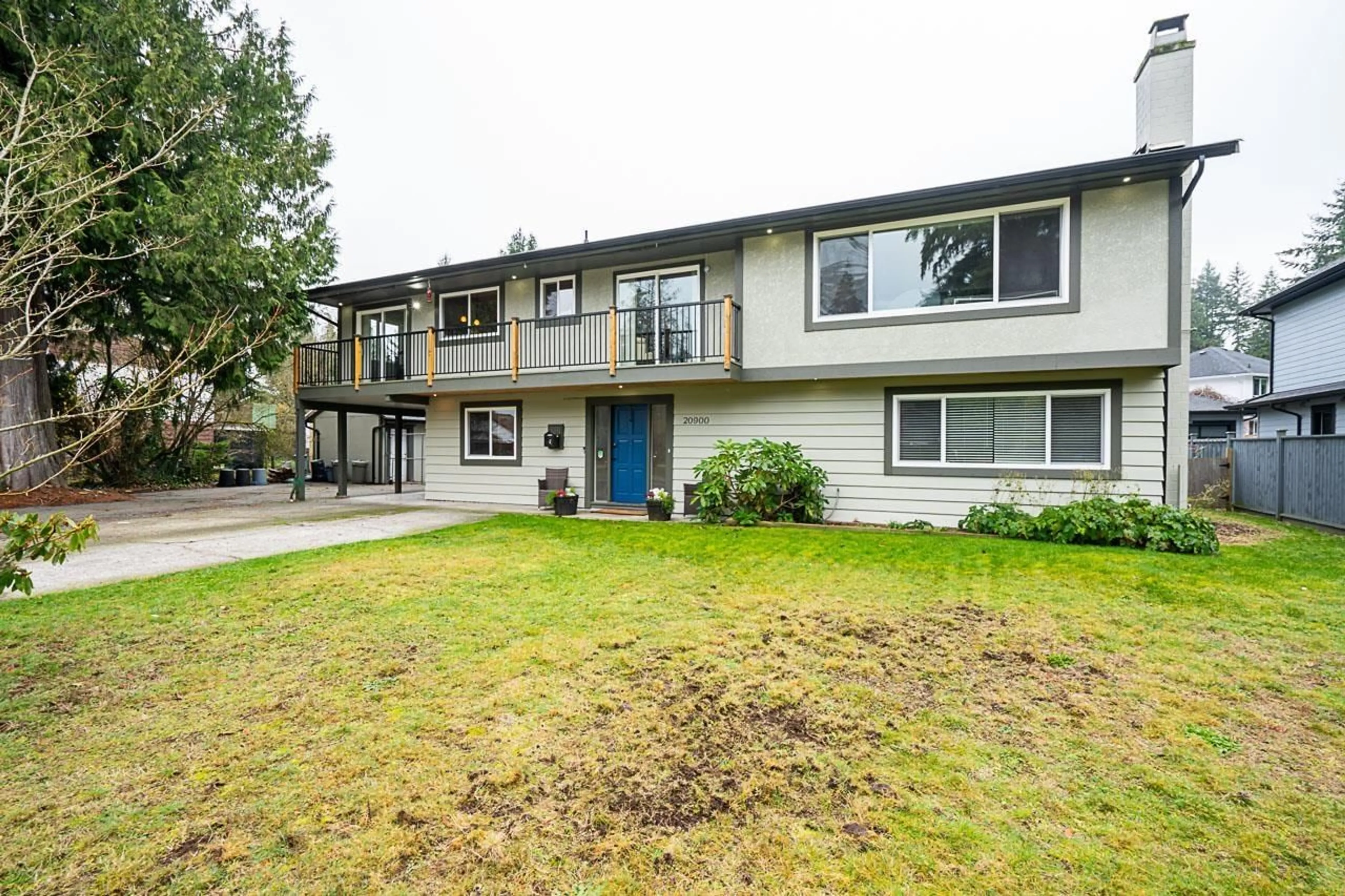 A pic from exterior of the house or condo, the fenced backyard for 20900 45A AVENUE, Langley British Columbia V3A3G5