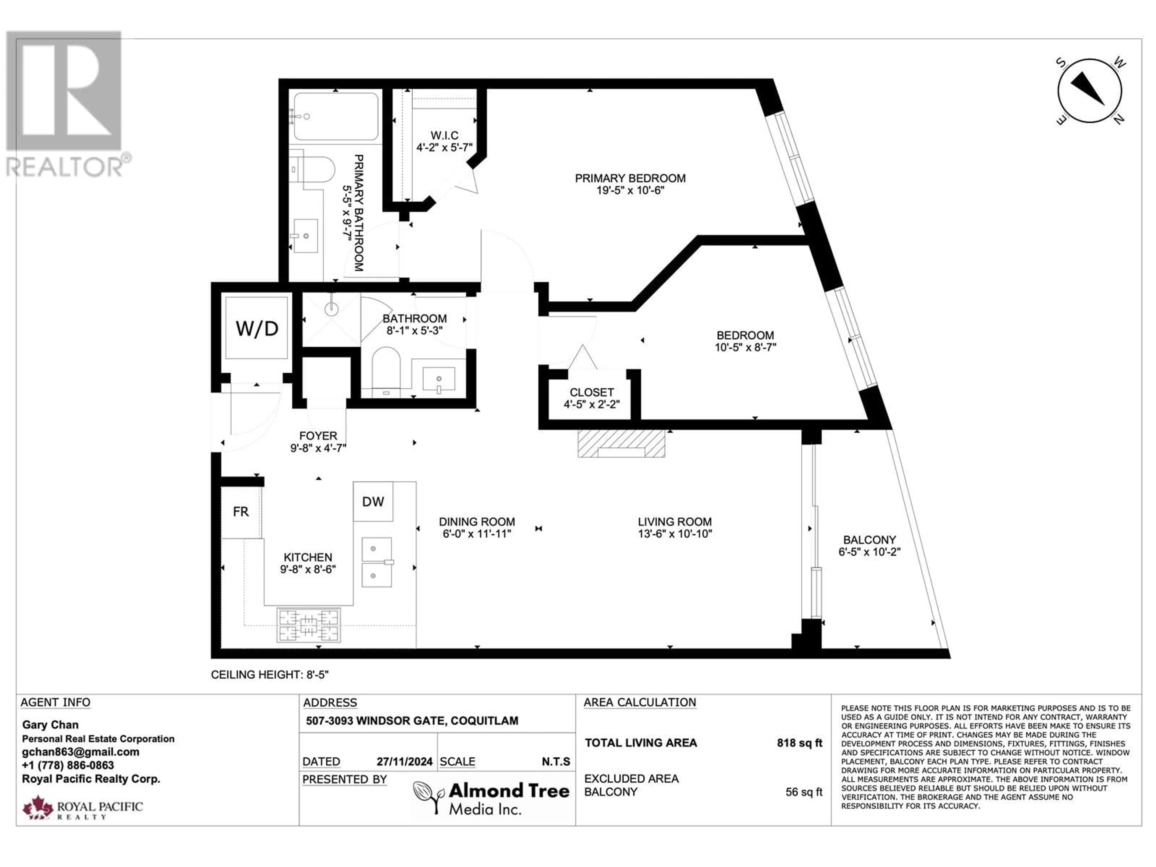 Unknown for 507 3093 WINDSOR GATE, Coquitlam British Columbia V3B0N2