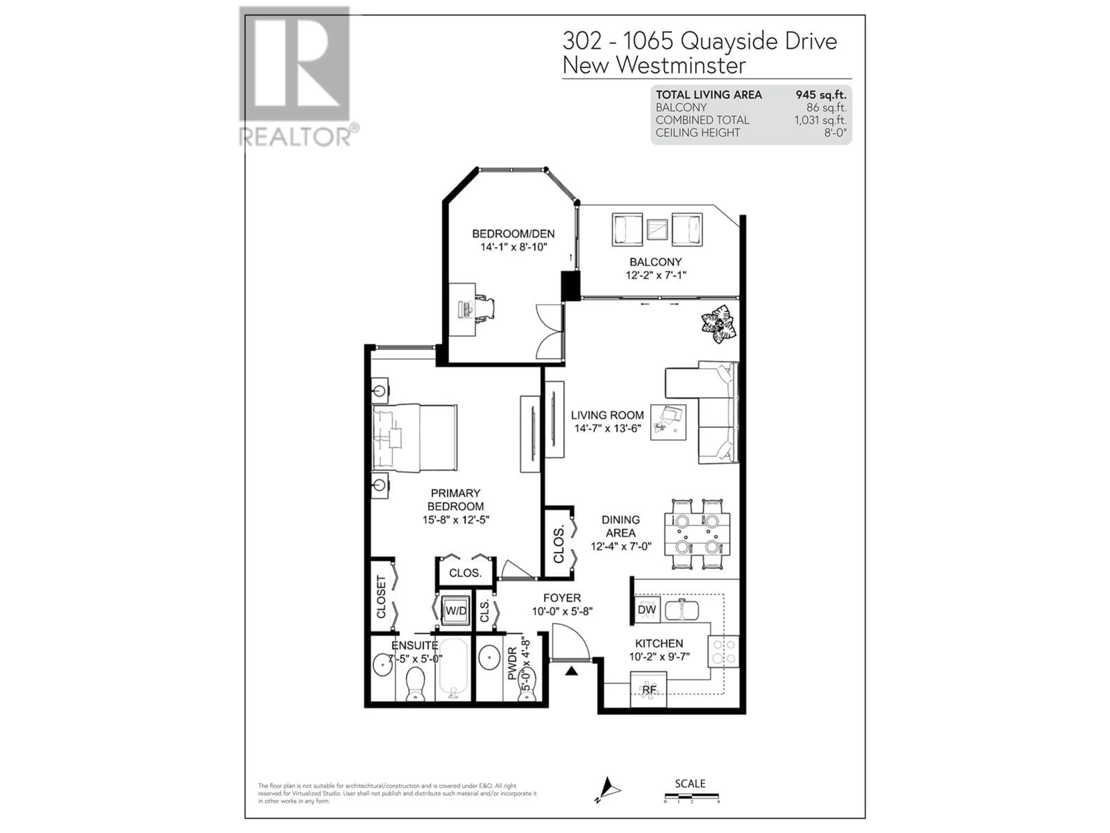 Floor plan for 302 1065 QUAYSIDE DRIVE, New Westminster British Columbia V3M1C5