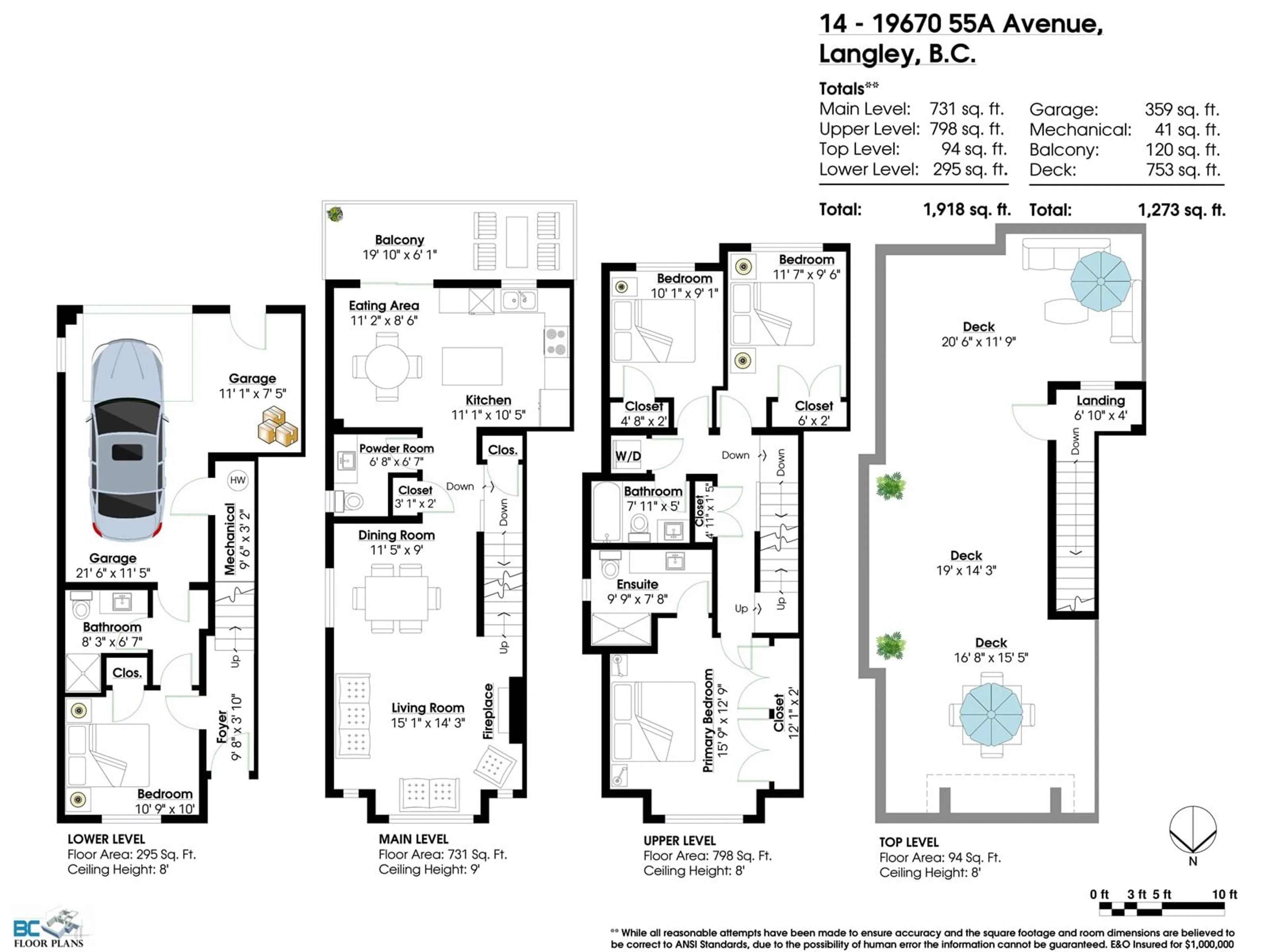 Floor plan for 14 19670 55A AVENUE, Langley British Columbia V3A0M1