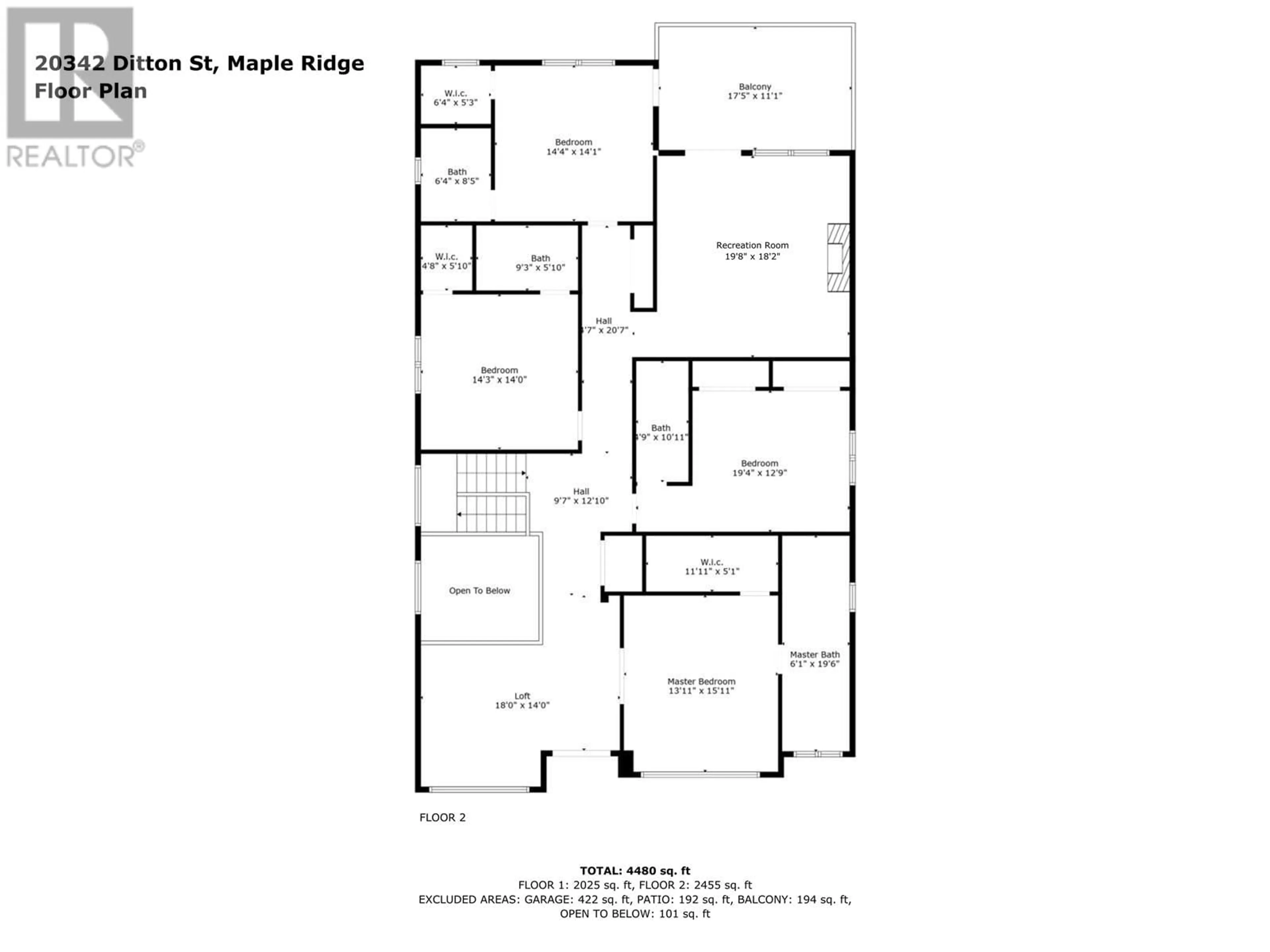 Floor plan for 20342 DITTON STREET, Maple Ridge British Columbia V2X1B8