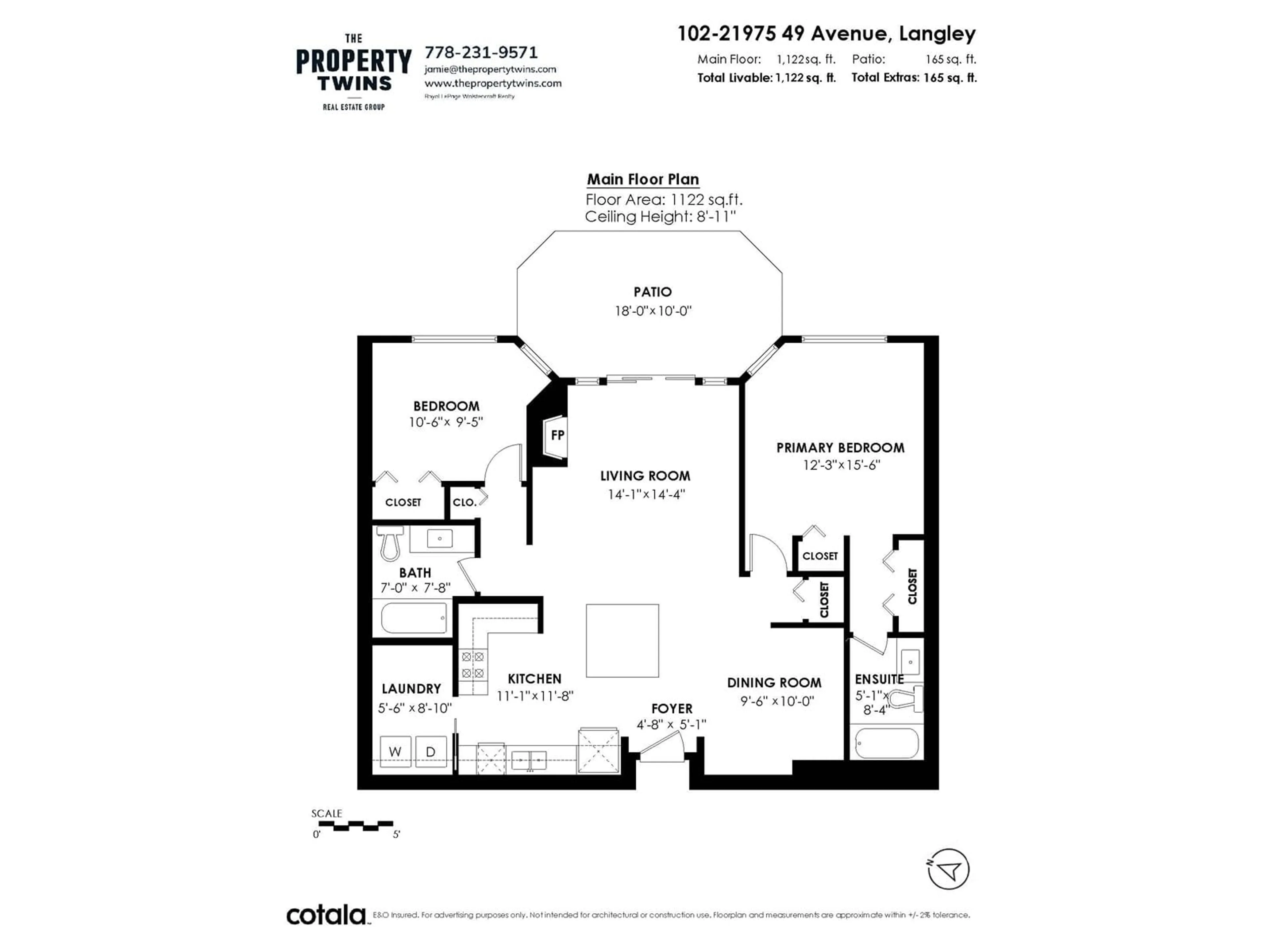 Floor plan for 102 21975 49 AVENUE, Langley British Columbia V3A8J7