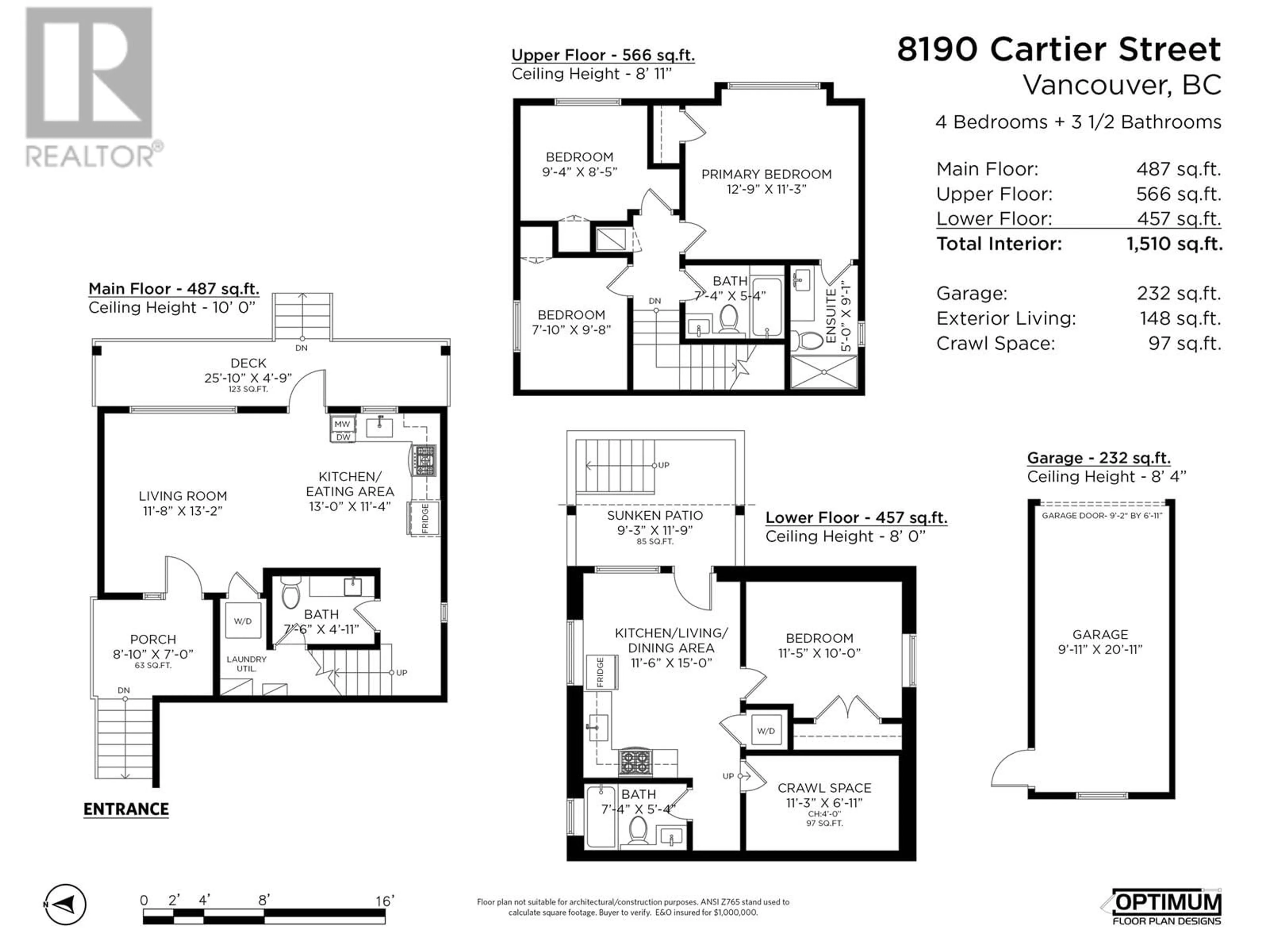 Floor plan for 8190 CARTIER STREET, Vancouver British Columbia V6P4T5