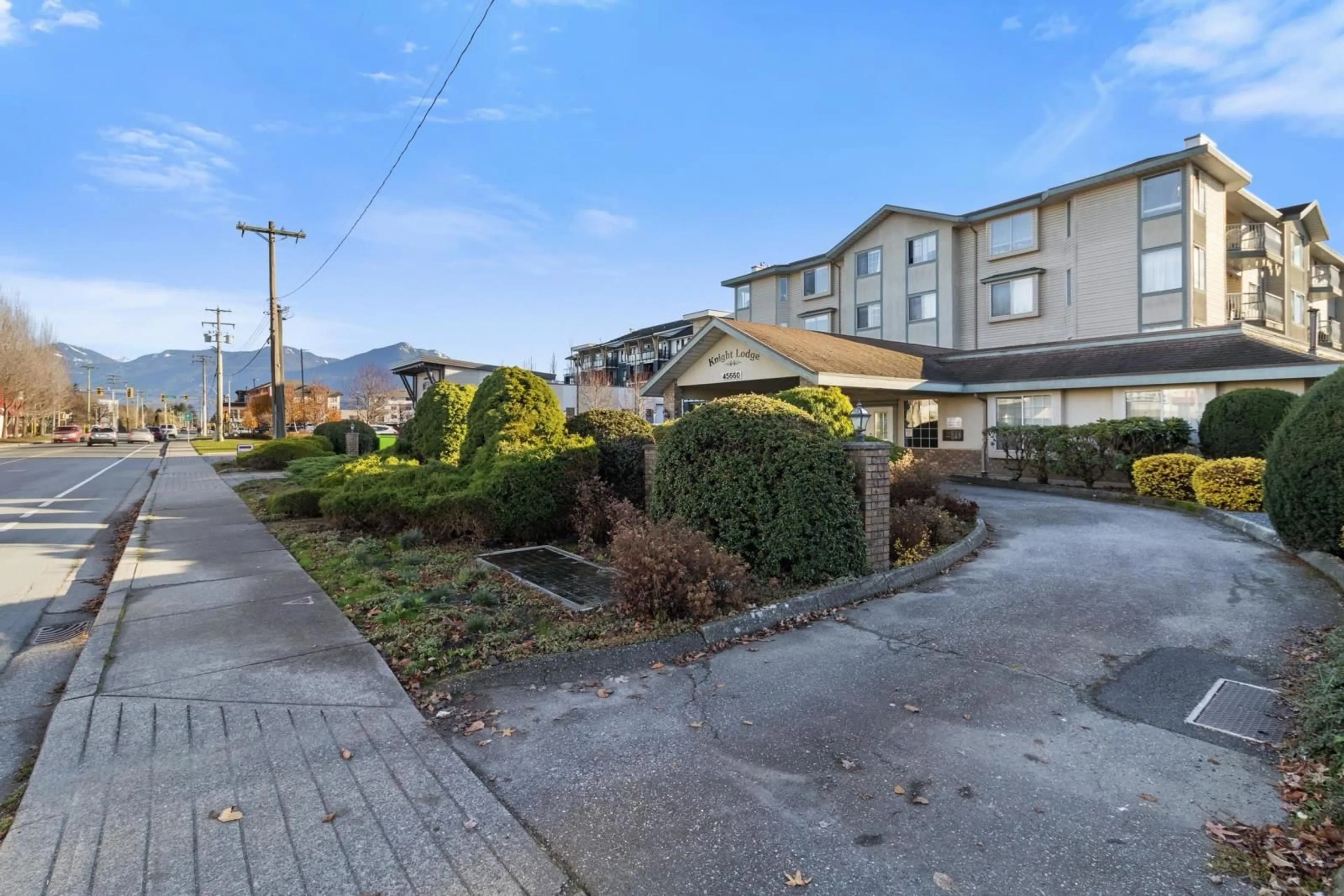 A pic from exterior of the house or condo, the street view for 108 45660 KNIGHT ROAD, Chilliwack British Columbia V2R2X4