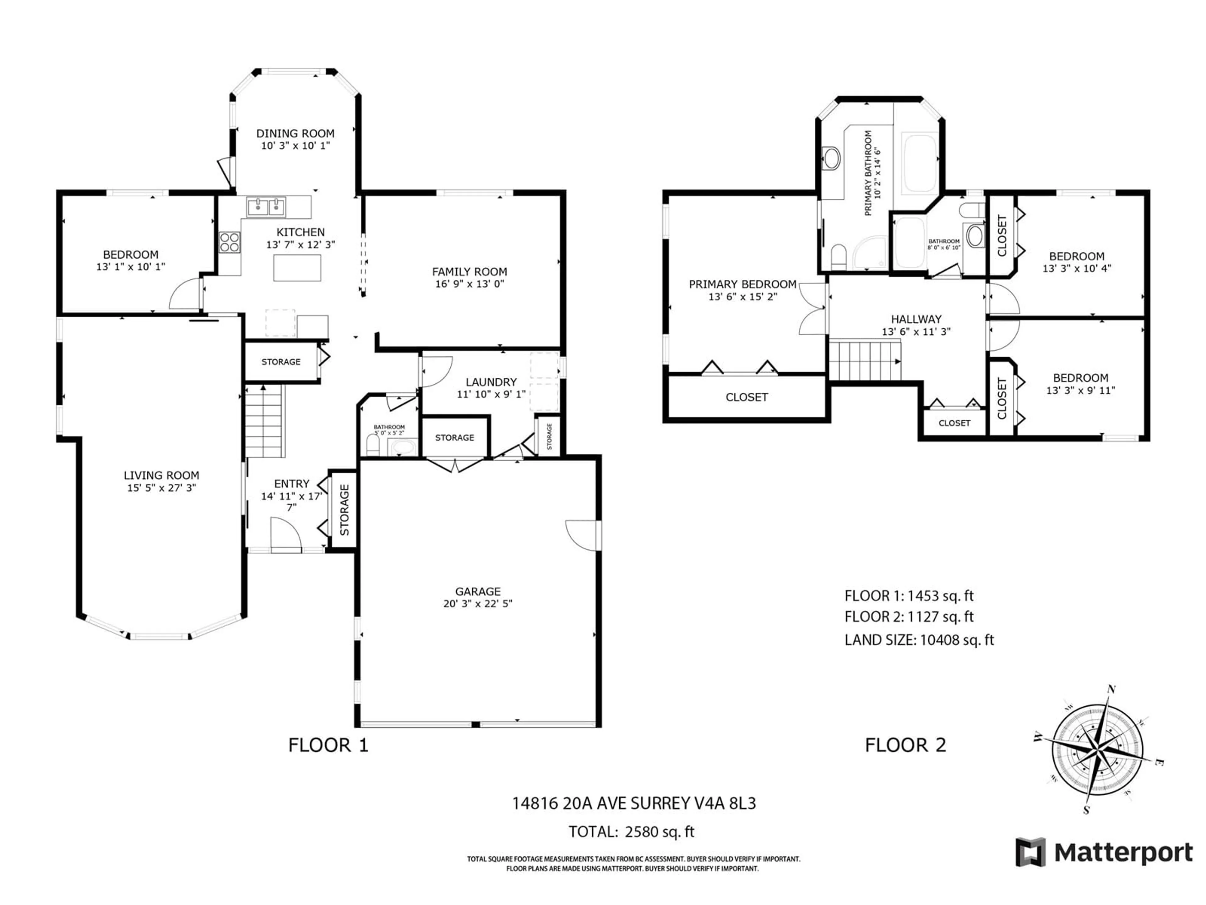 Floor plan for 14816 20A AVENUE, Surrey British Columbia V4A8L3