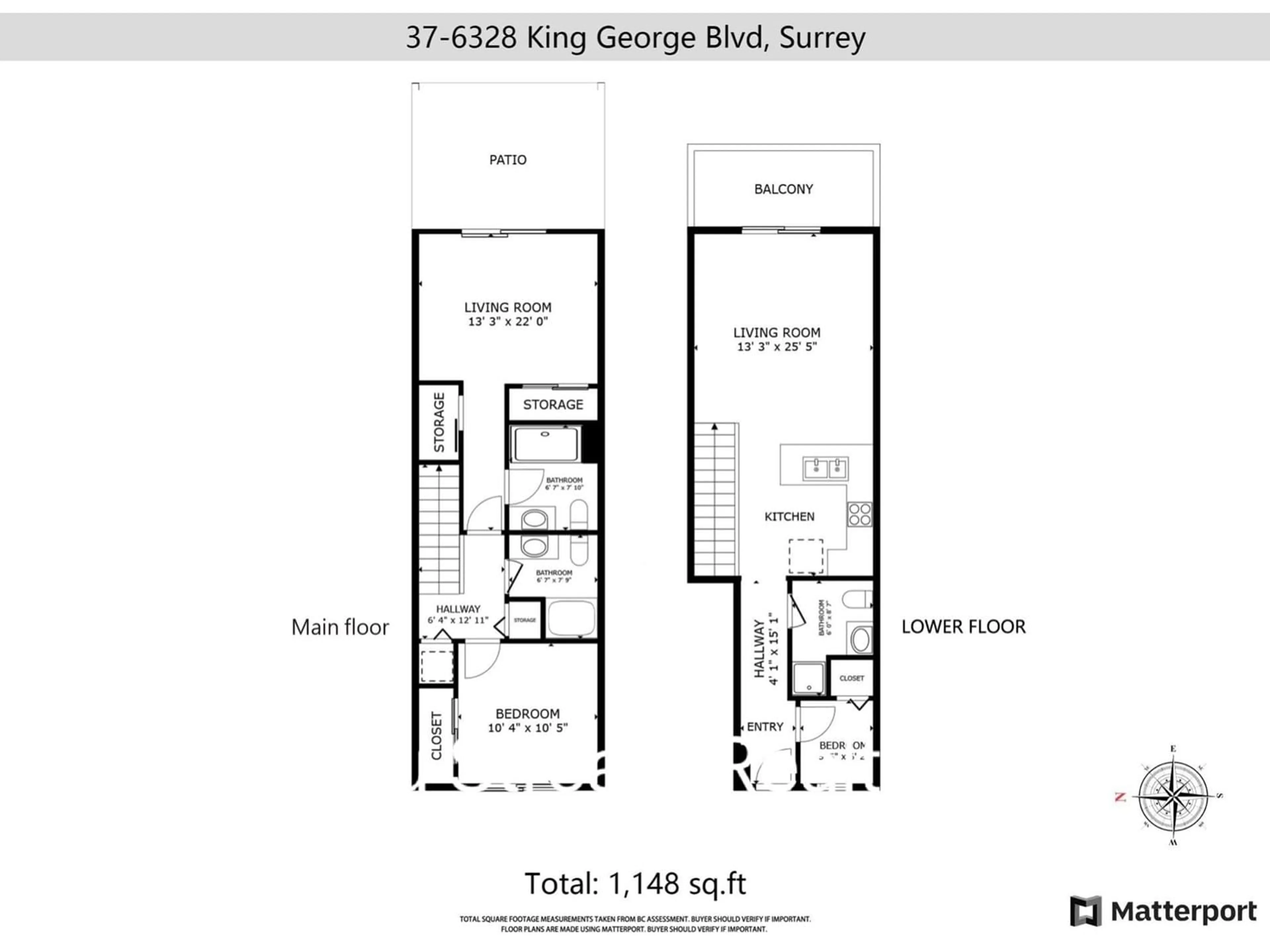 Floor plan for 37 6328 KING GEORGE BOULEVARD, Surrey British Columbia V3X1E6