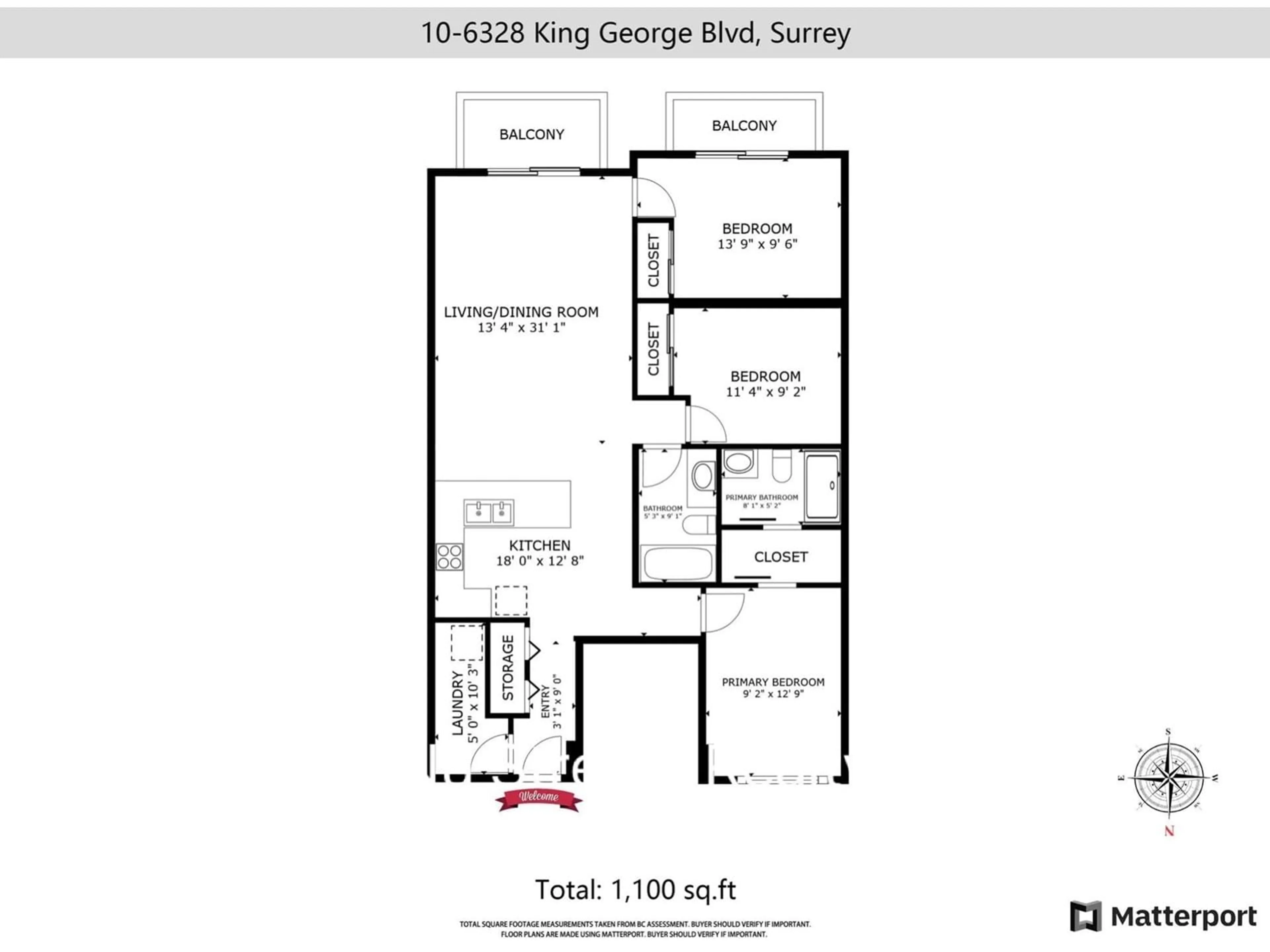 Floor plan for 10 6328 KING GEORGE BOULEVARD, Surrey British Columbia V3X3J8