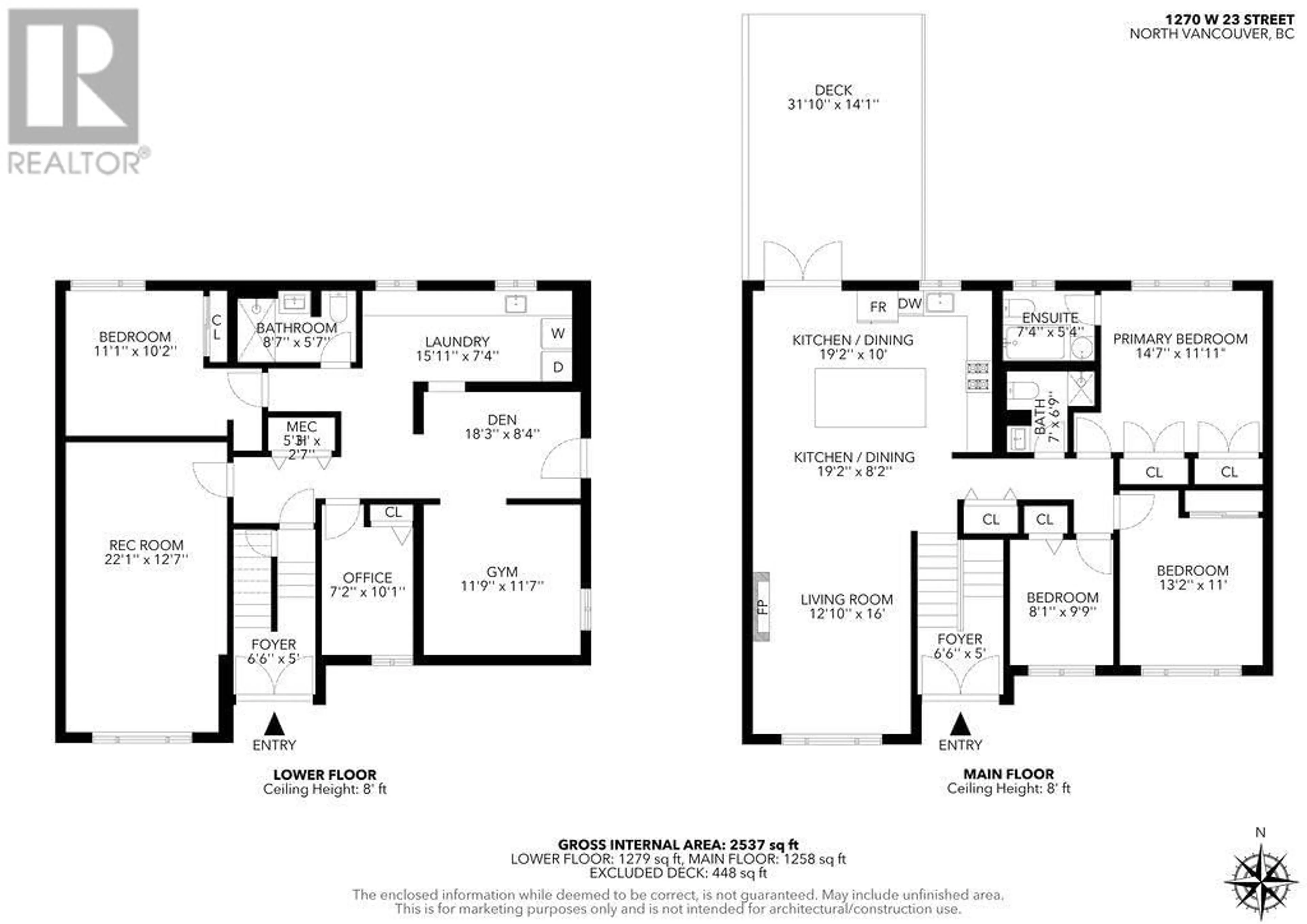 Floor plan for 1270 W 23RD STREET, North Vancouver British Columbia V7P2H4