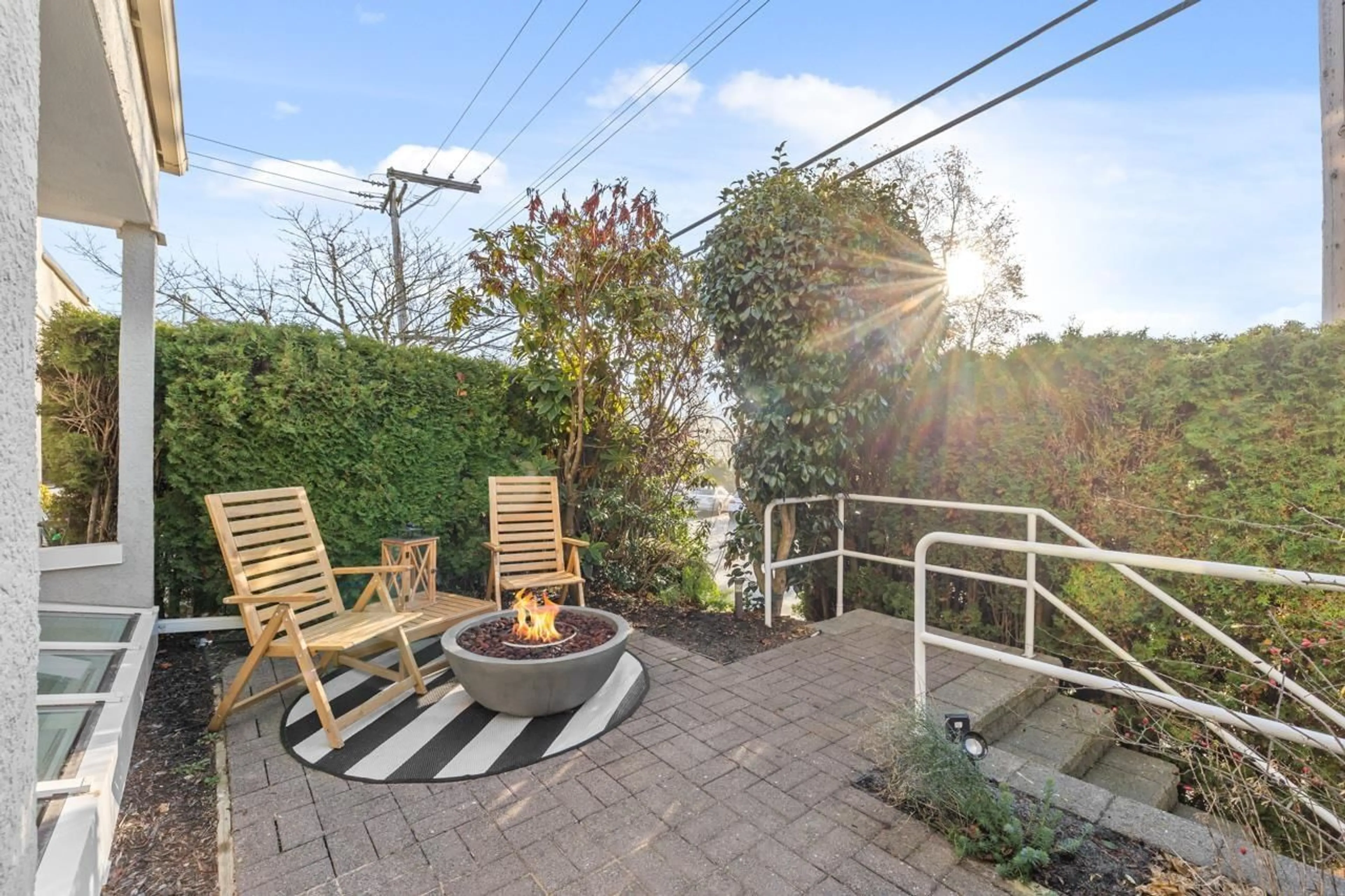 Patio, the fenced backyard for 103 1225 MERKLIN STREET, White Rock British Columbia V4B4B8