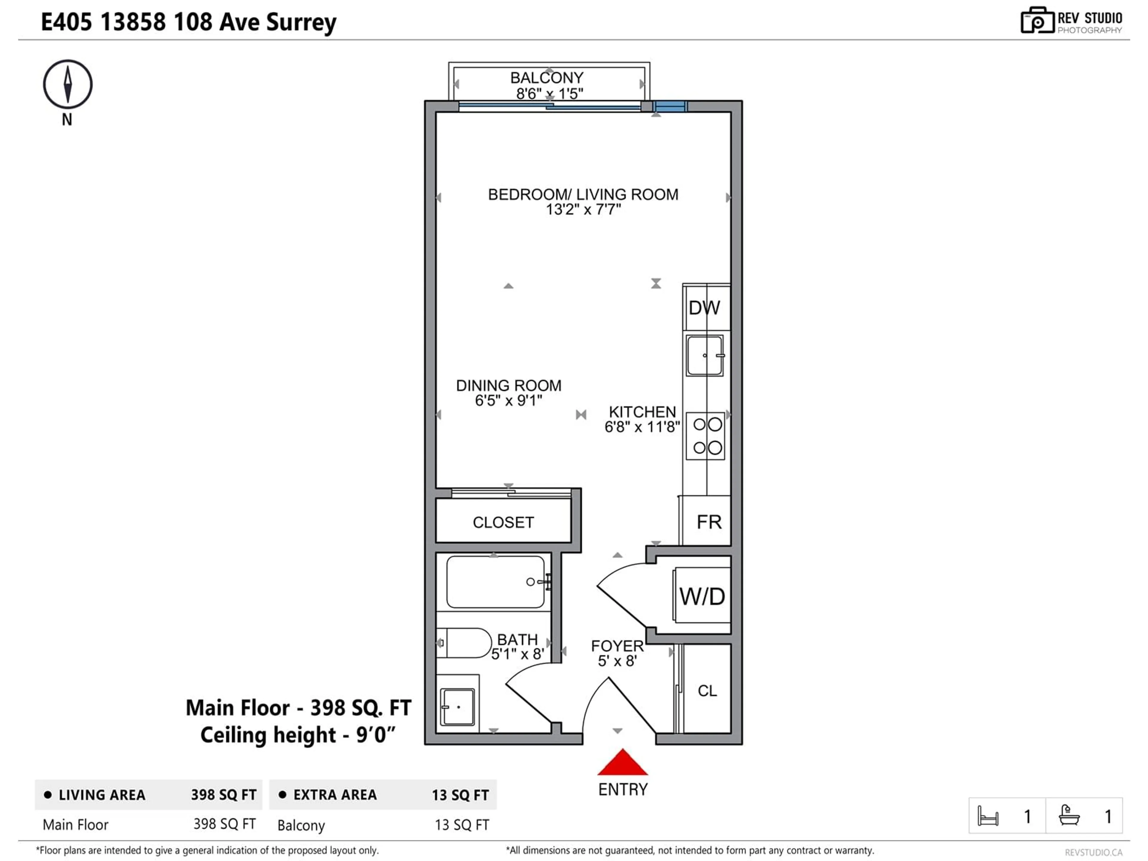 Floor plan for E405 13858 108 AVENUE, Surrey British Columbia V3T2K8