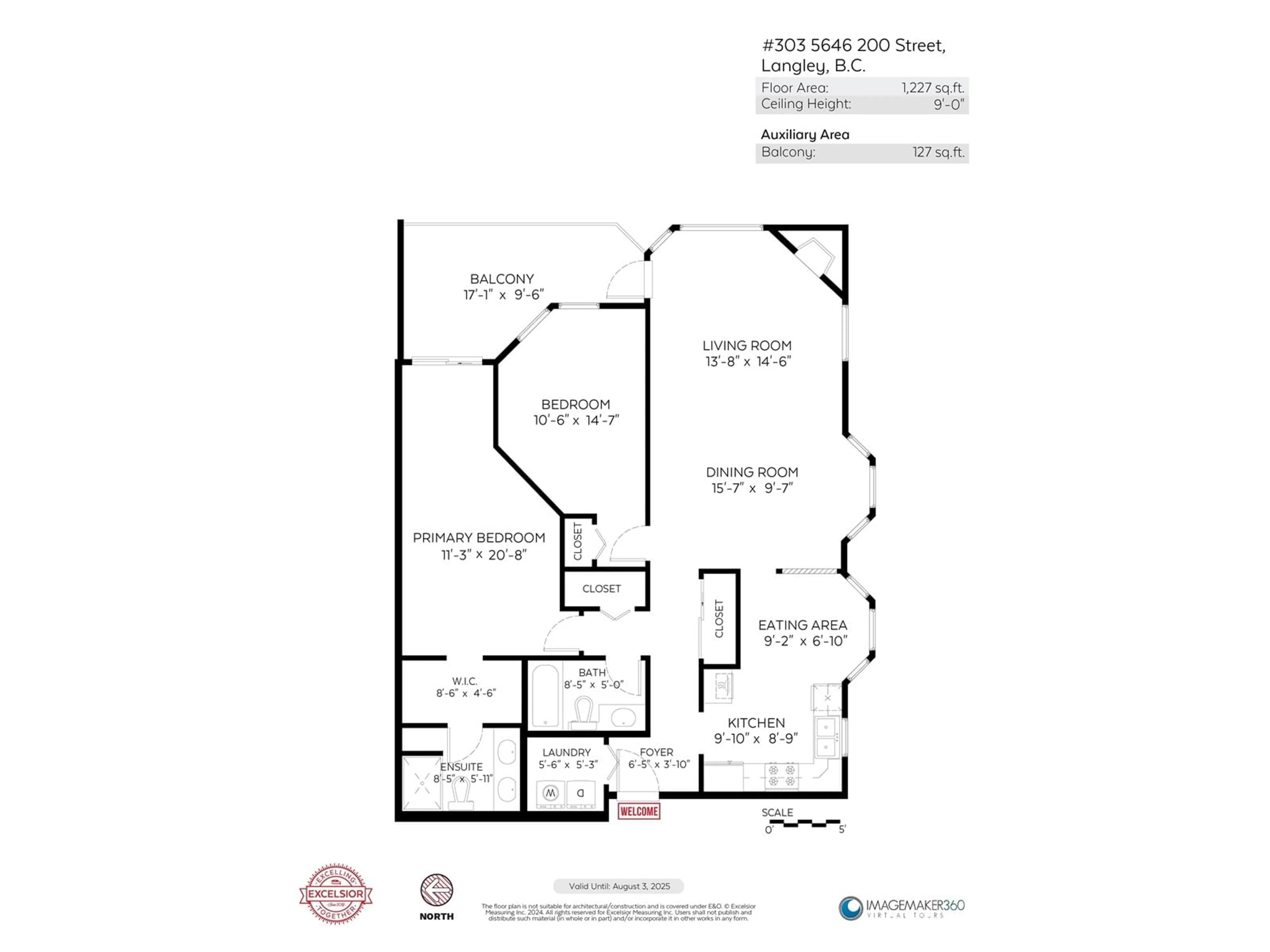 Floor plan for 303 5646 200 STREET, Langley British Columbia V3A1M8