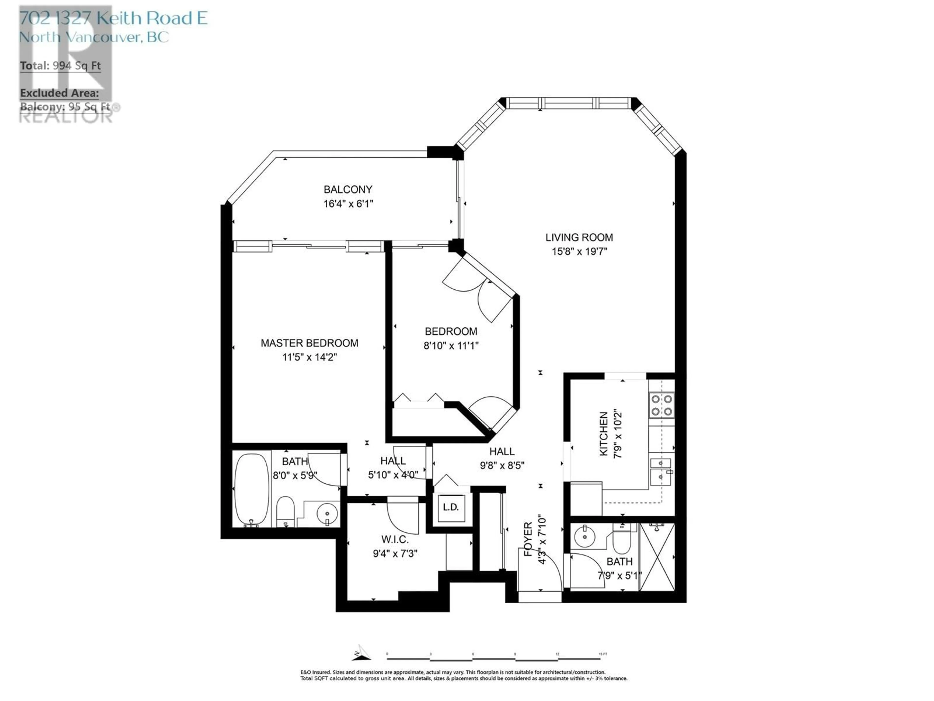 Floor plan for 702 1327 E KEITH ROAD ROAD, North Vancouver British Columbia V7J3T5