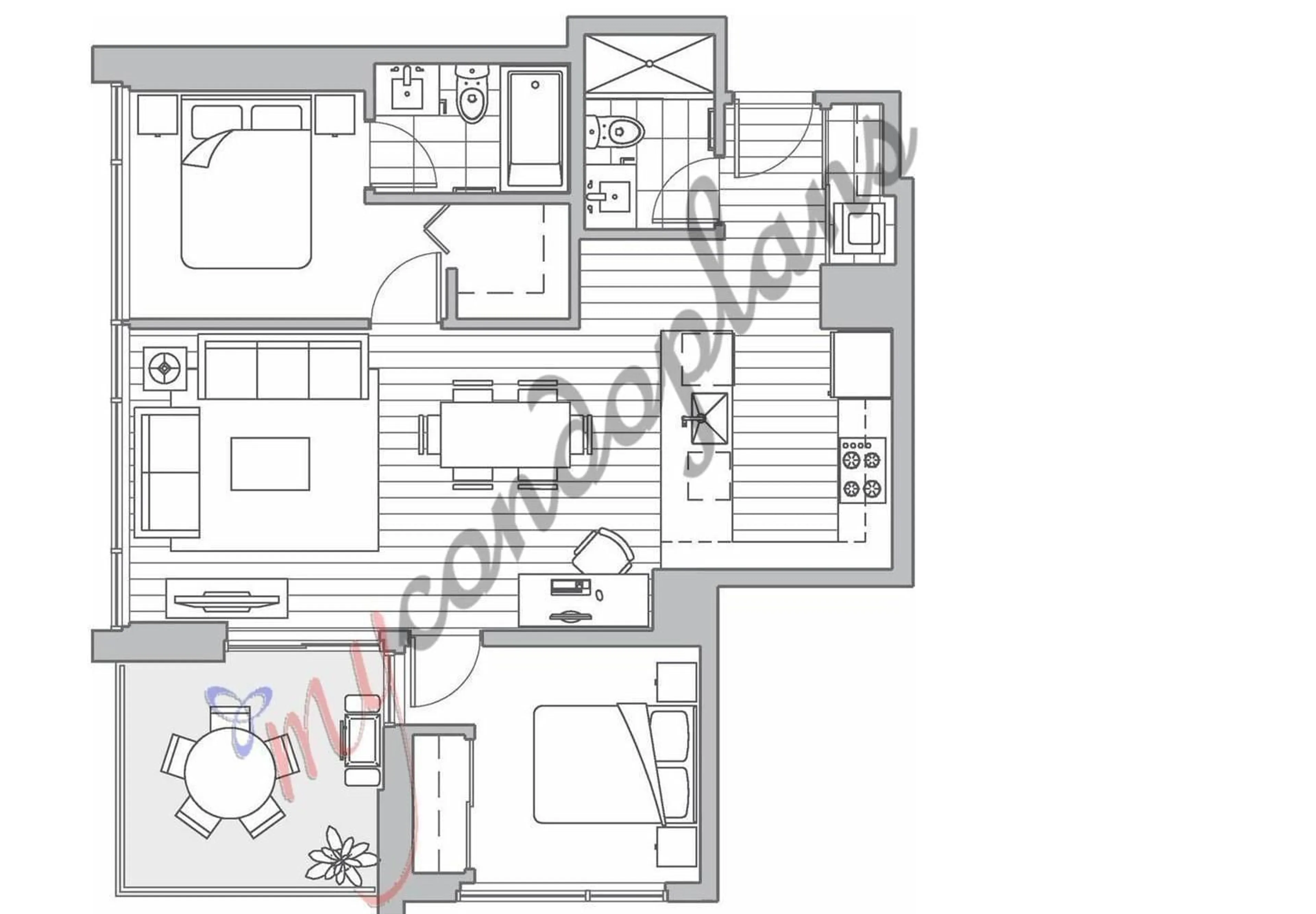 Floor plan for 2806 13696 100 AVENUE, Surrey British Columbia V3T0L5