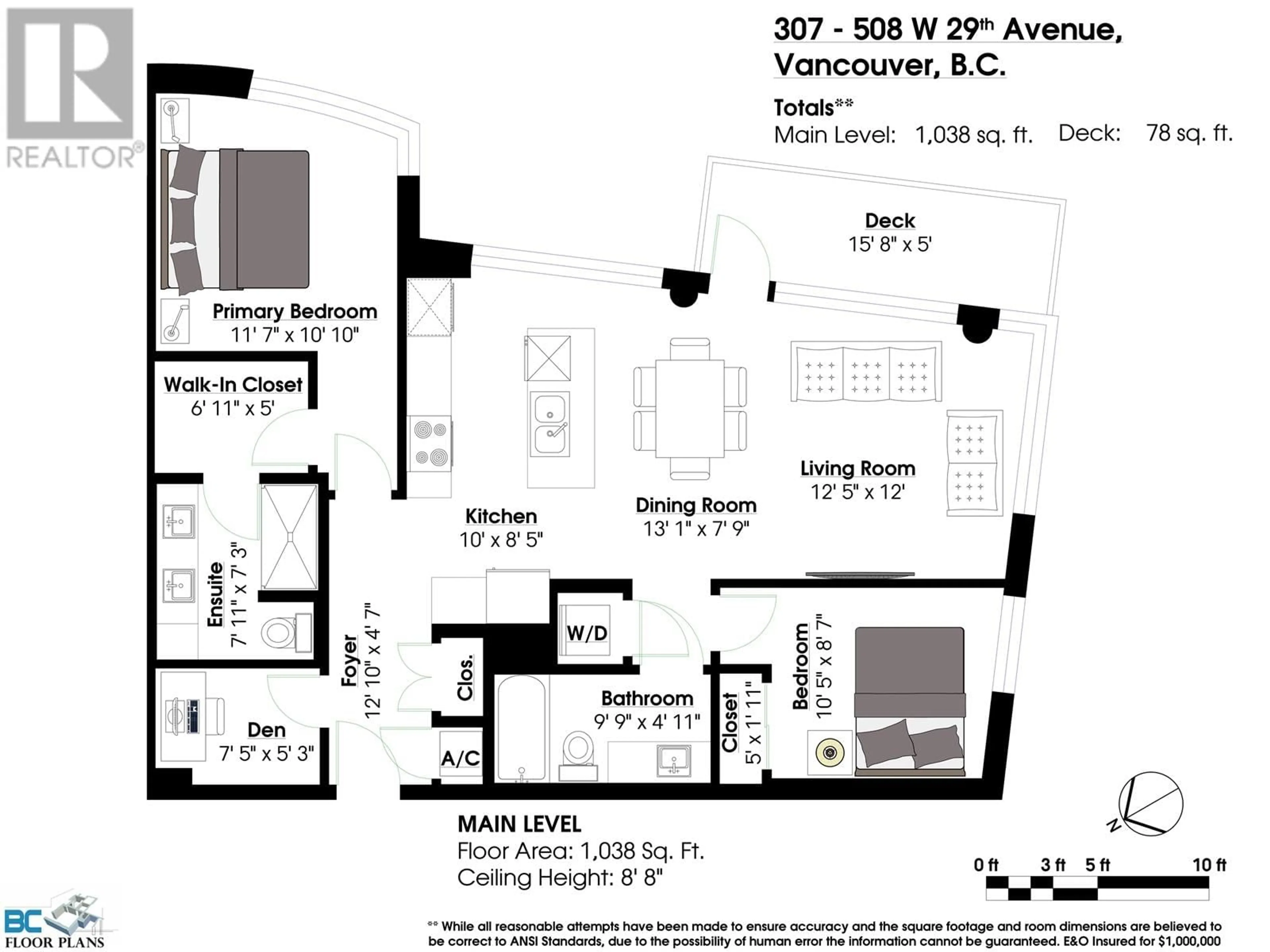 Floor plan for 307 508 W 29TH AVENUE, Vancouver British Columbia V5Z0G5