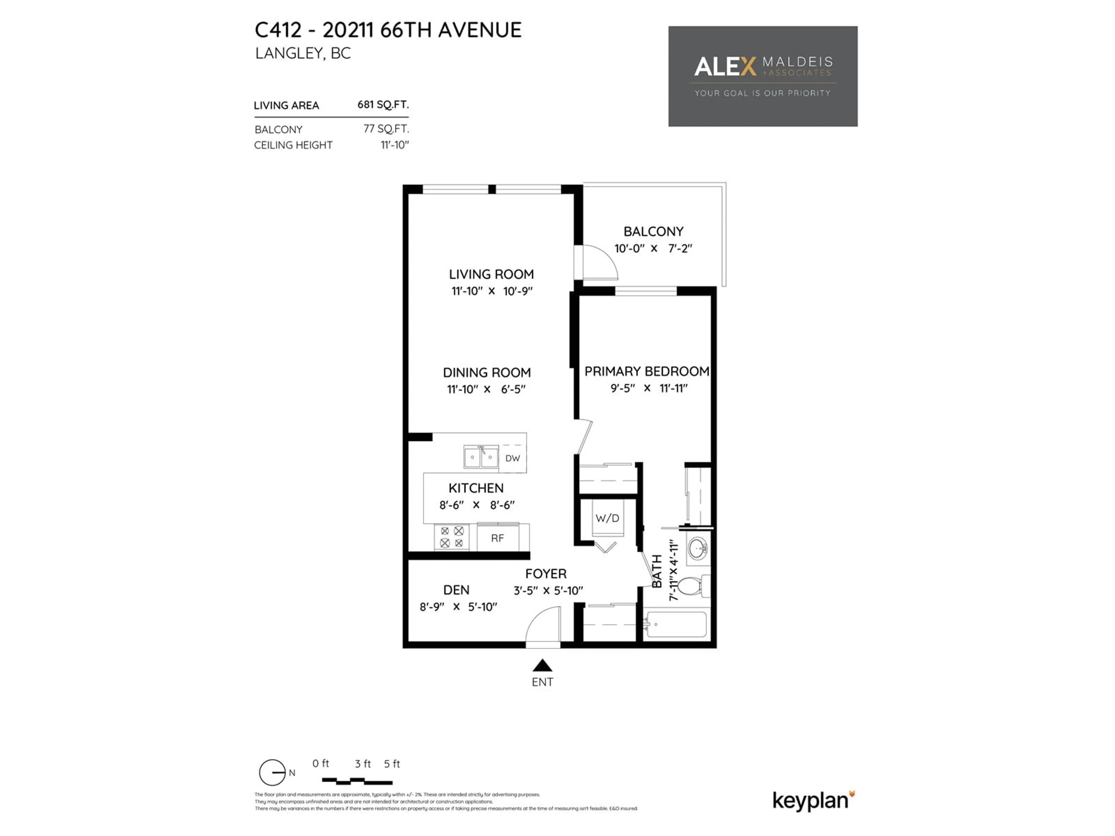 Floor plan for C412 20211 66 AVENUE, Langley British Columbia V2Y0L4