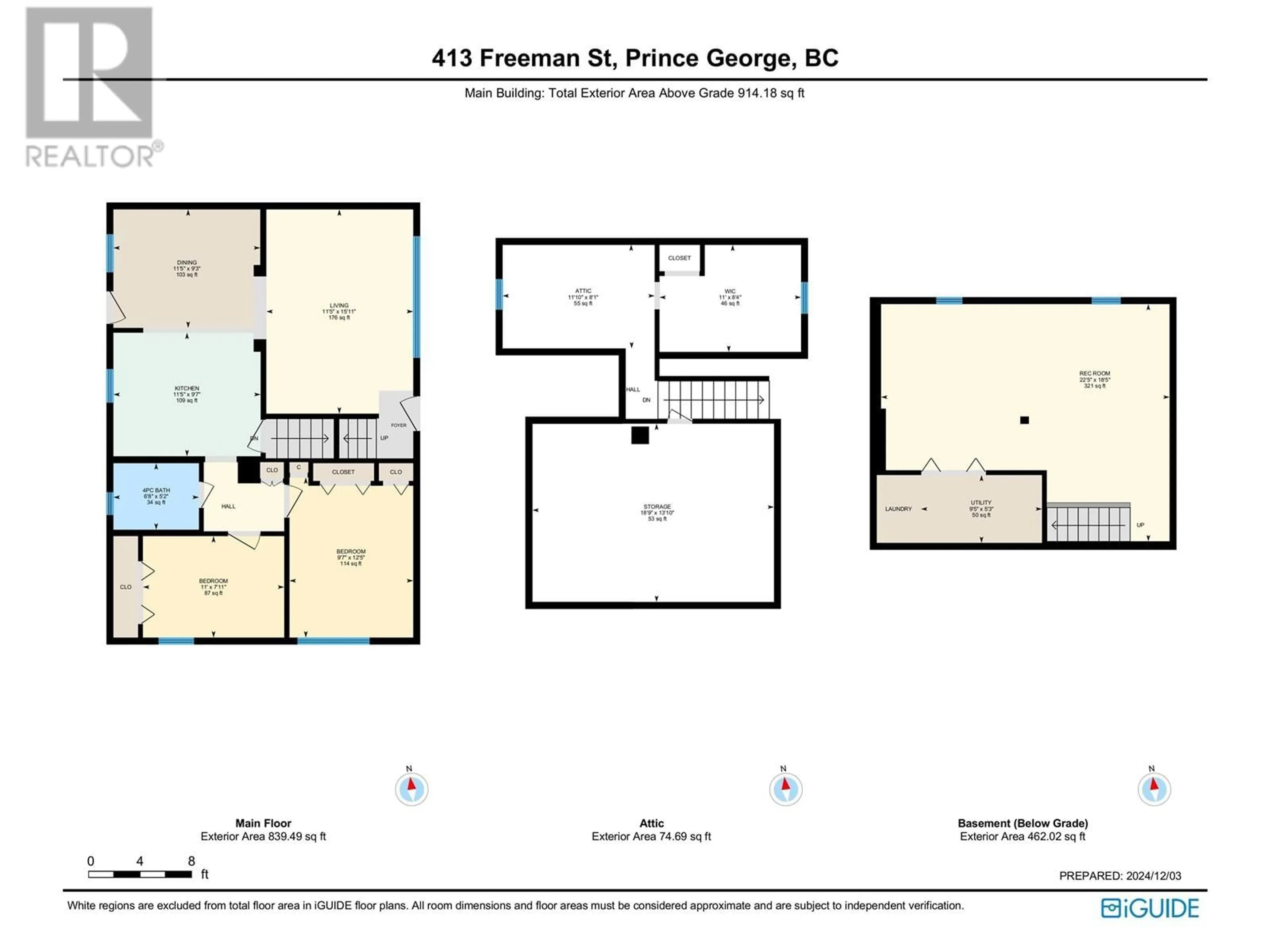 Floor plan for 413 FREEMAN STREET, Prince George British Columbia V2M2P9